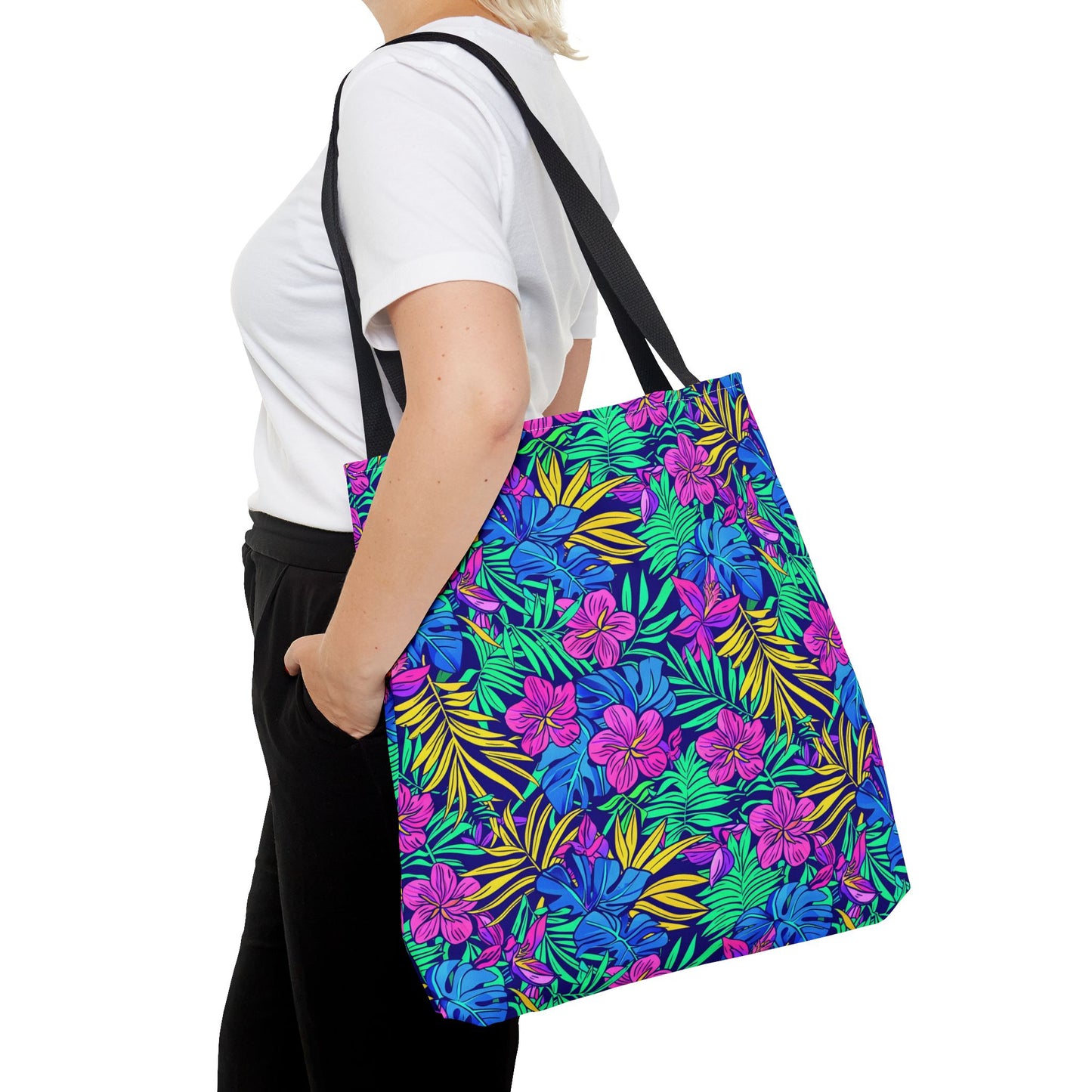 Tropical Floral Tote Bag, Beach Bag, Shopping Tote