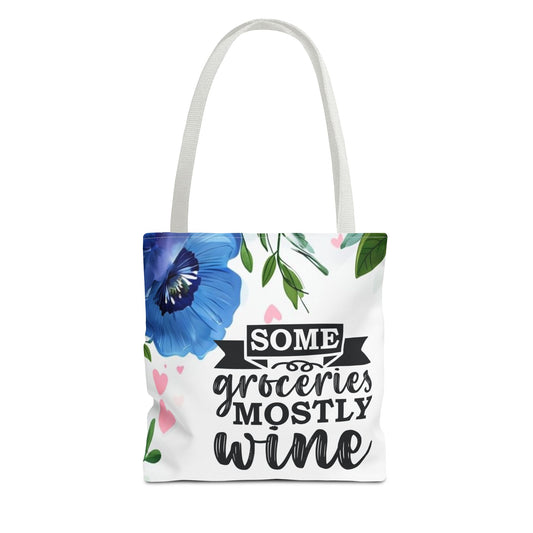 Grocery and Wine Lover Tote Bag,
