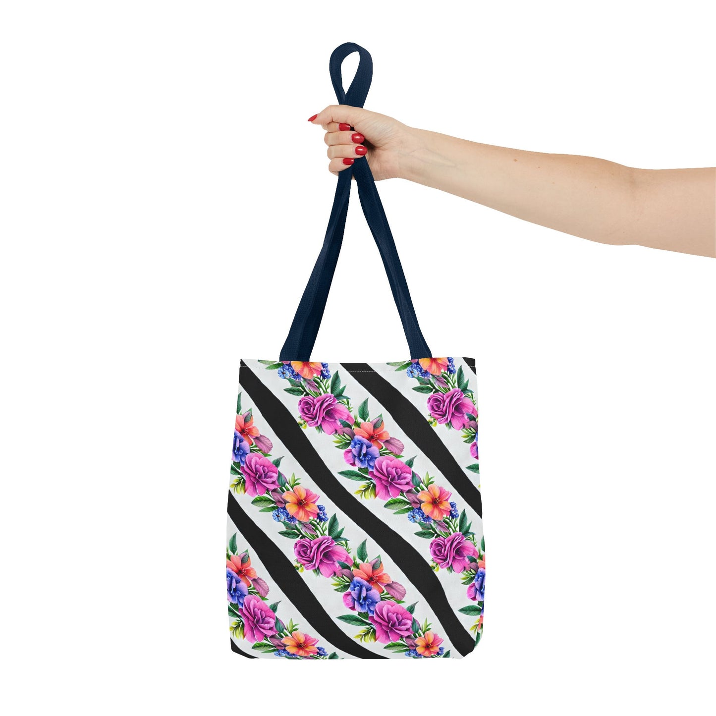 Floral Stripe Tote Bag,