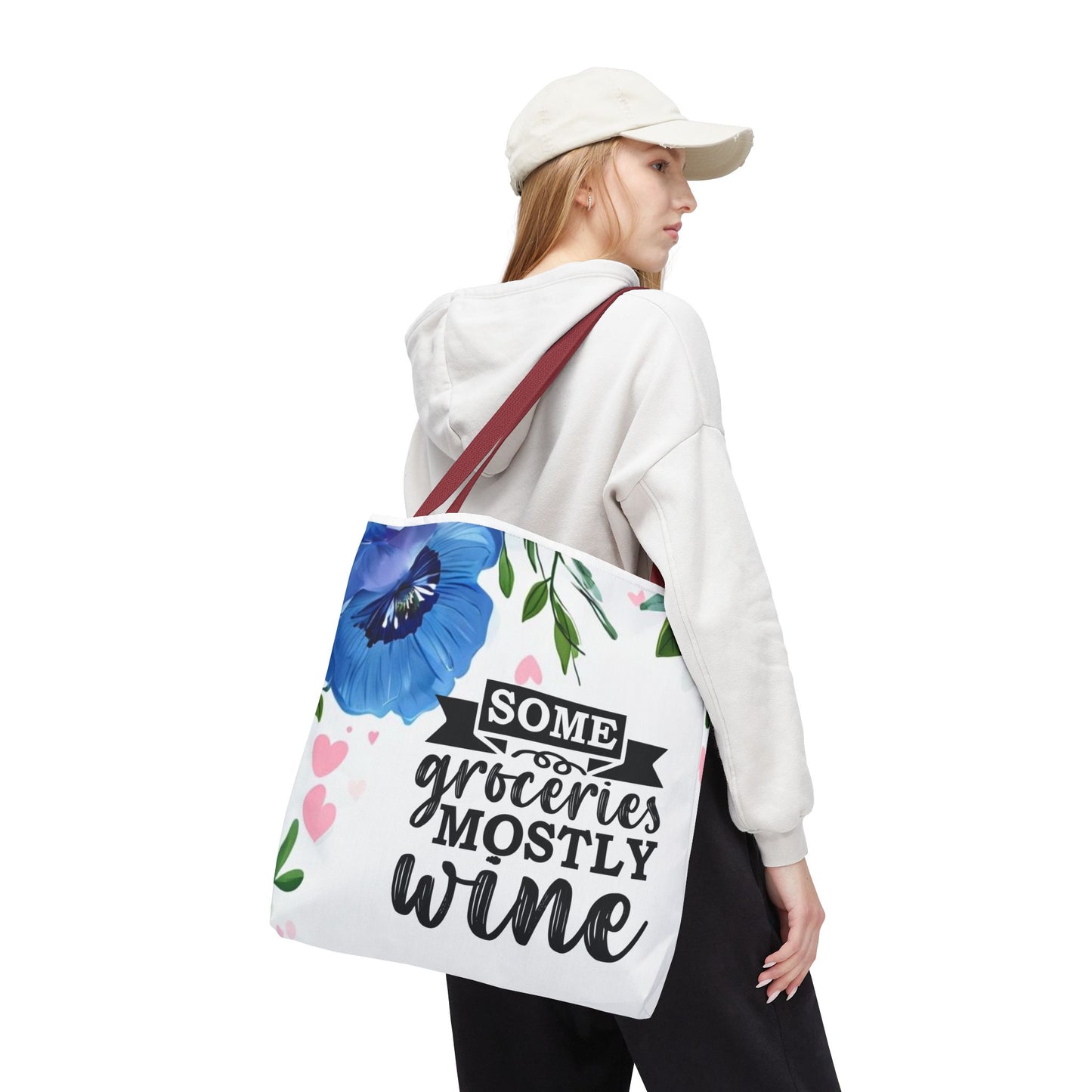 Grocery and Wine Lover Tote Bag,