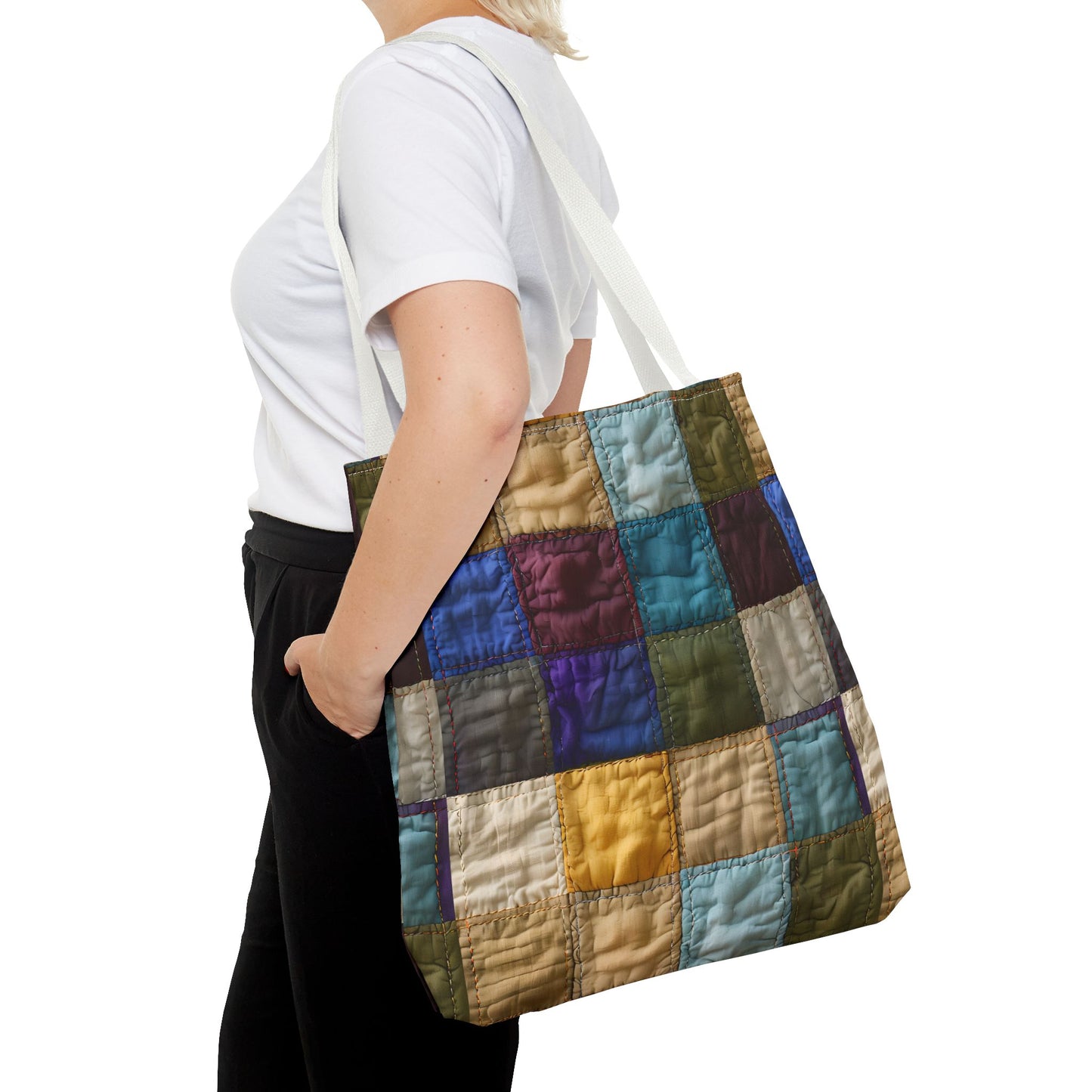 Colorful Patchwork Tote Bag, Stylish & Functional Carryall for Everyday Use