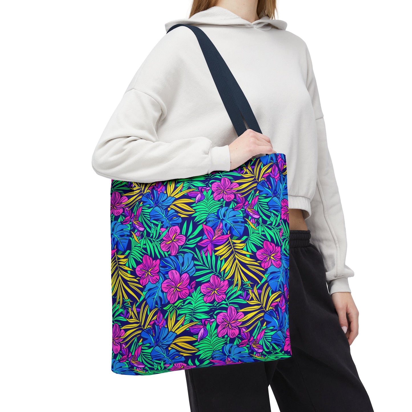 Tropical Floral Tote Bag, Beach Bag, Shopping Tote