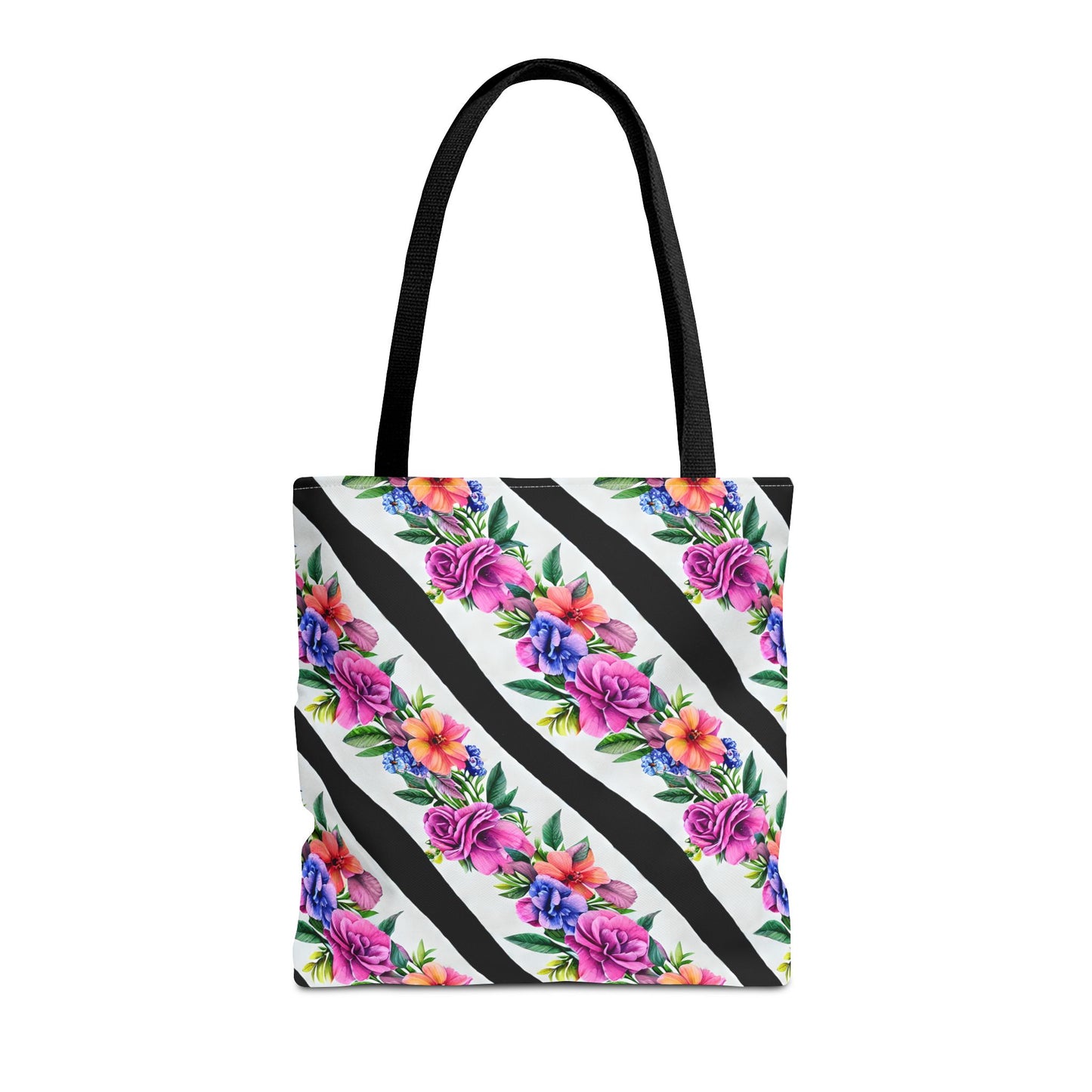 Floral Stripe Tote Bag,