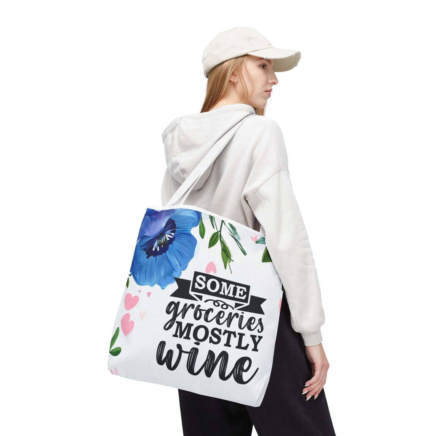 Grocery and Wine Lover Tote Bag,