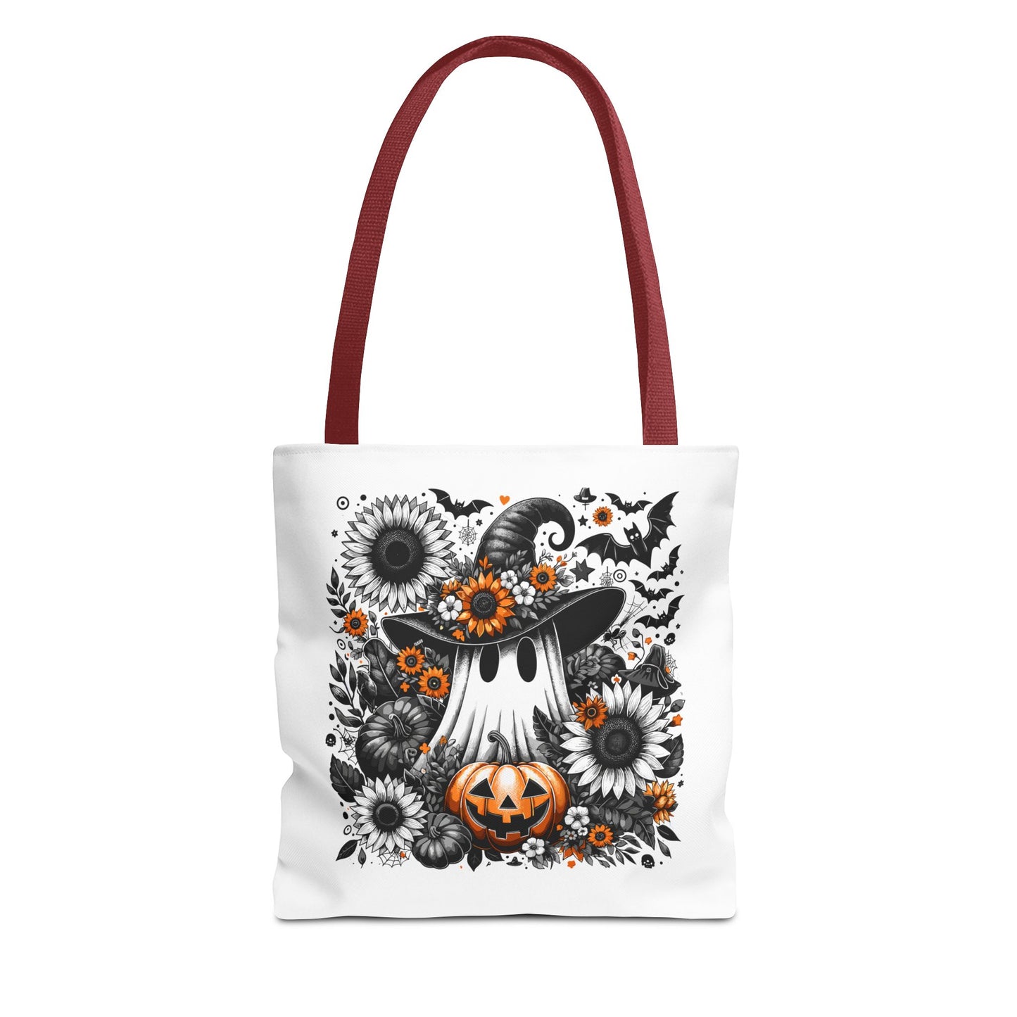 Whimsical Halloween Tote Bag, Pumpkin Ghost Design,