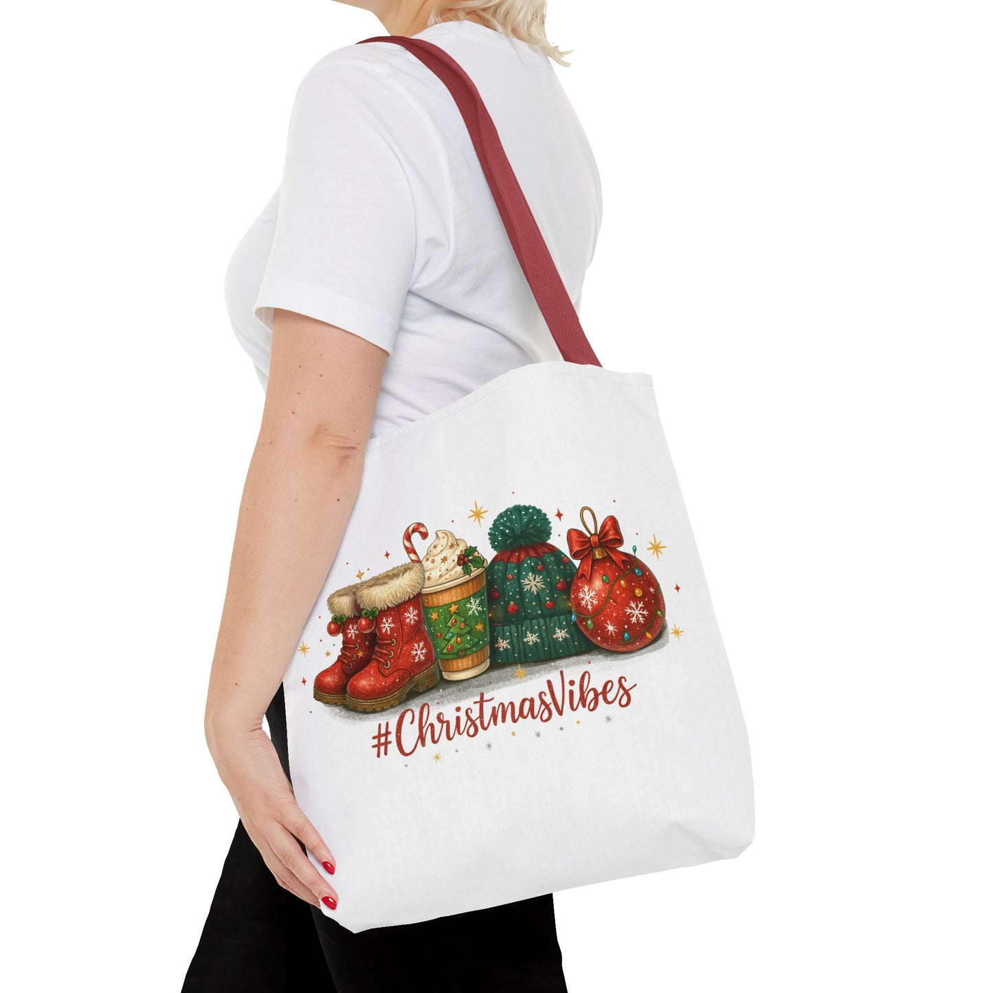 Christmas Vibes Tote Bag for Holiday Shopping