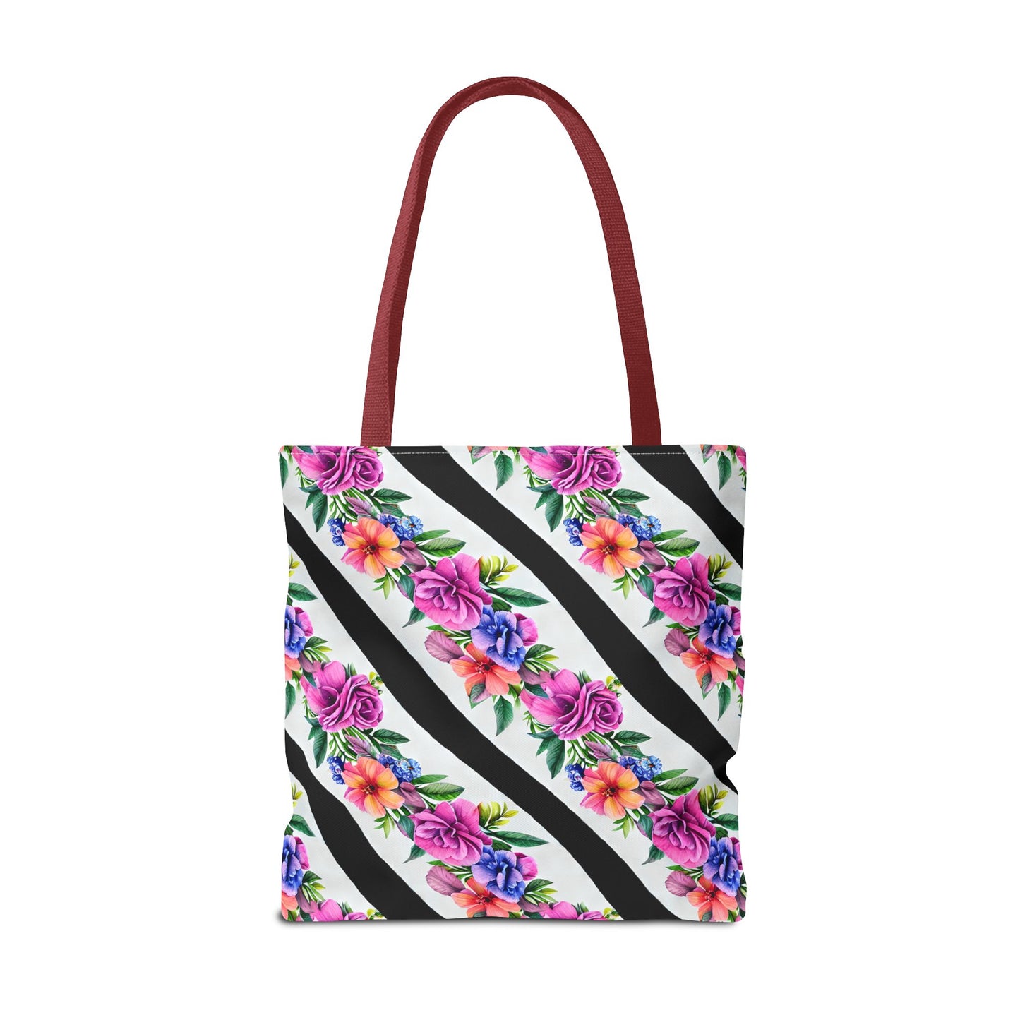 Floral Stripe Tote Bag,