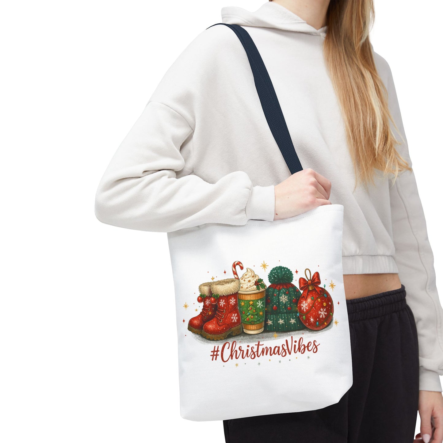 Christmas Vibes Tote Bag for Holiday Shopping