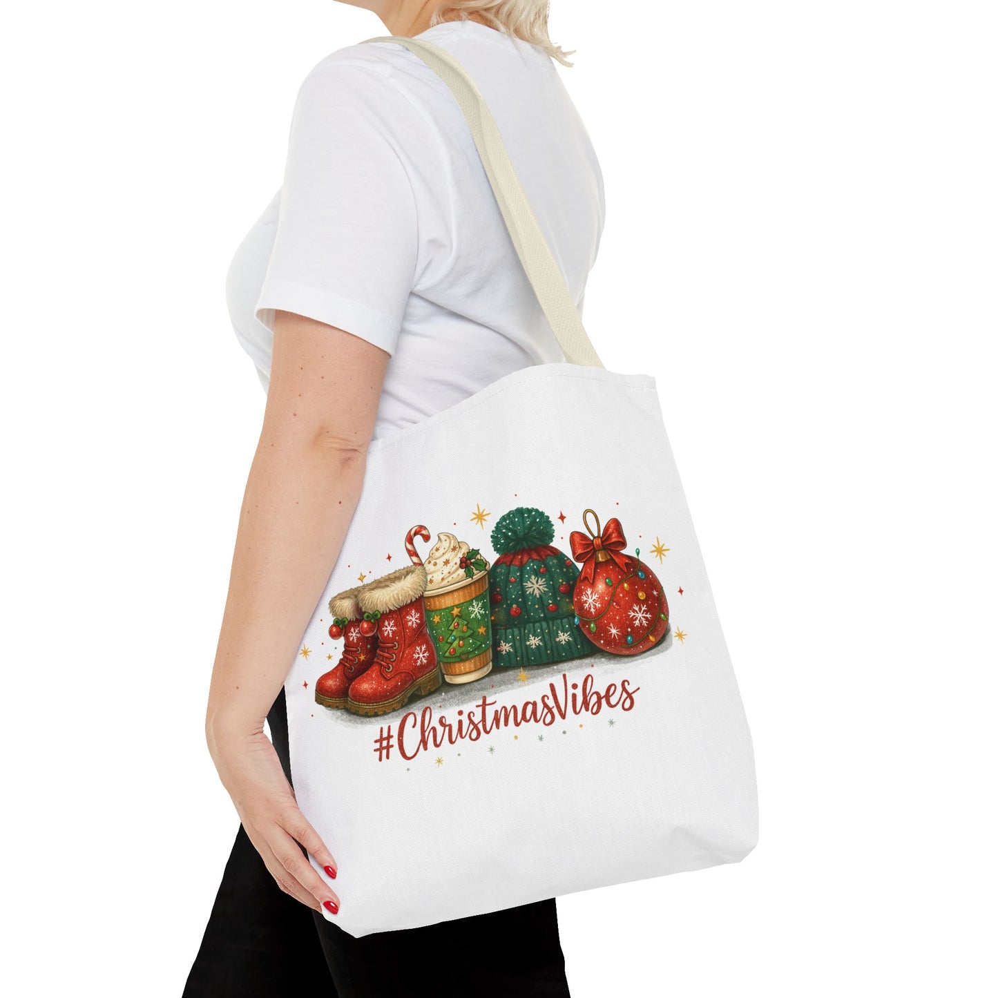 Christmas Vibes Tote Bag for Holiday Shopping