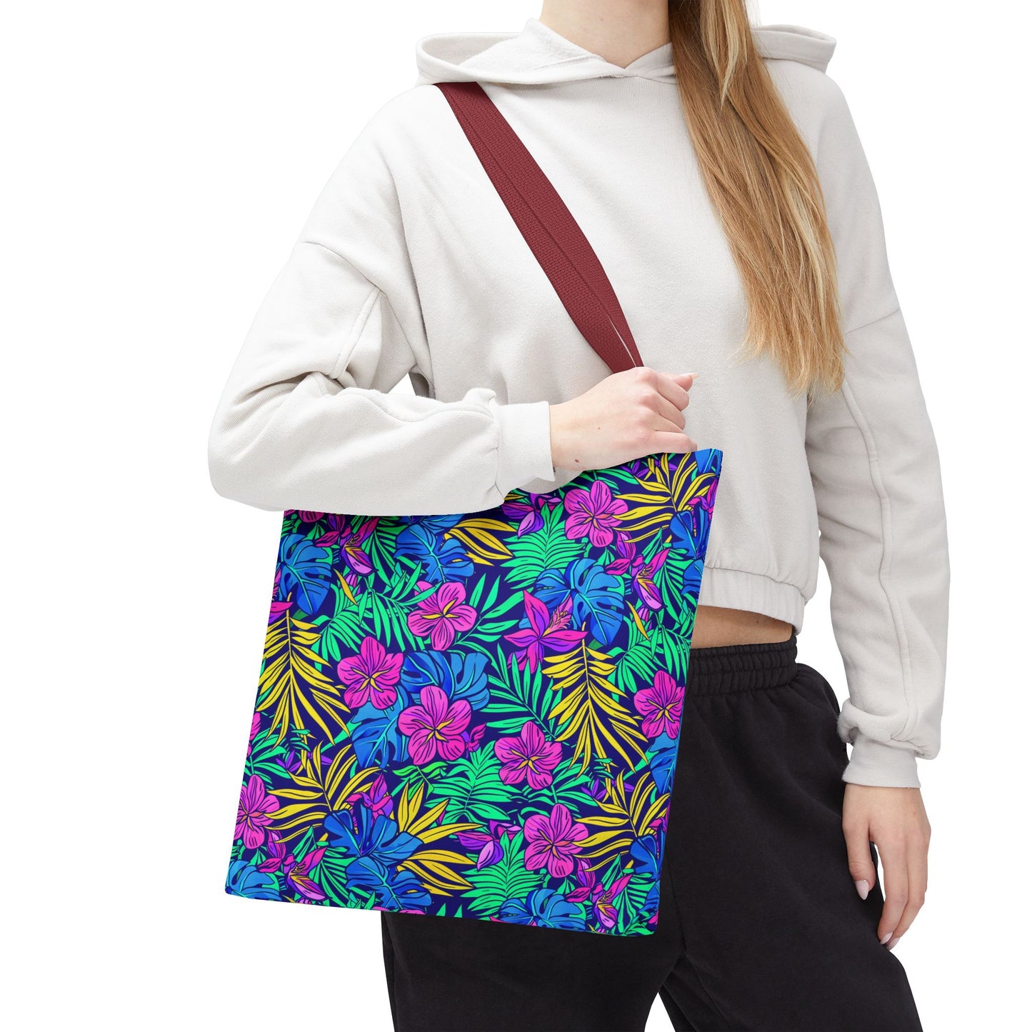 Tropical Floral Tote Bag, Beach Bag, Shopping Tote