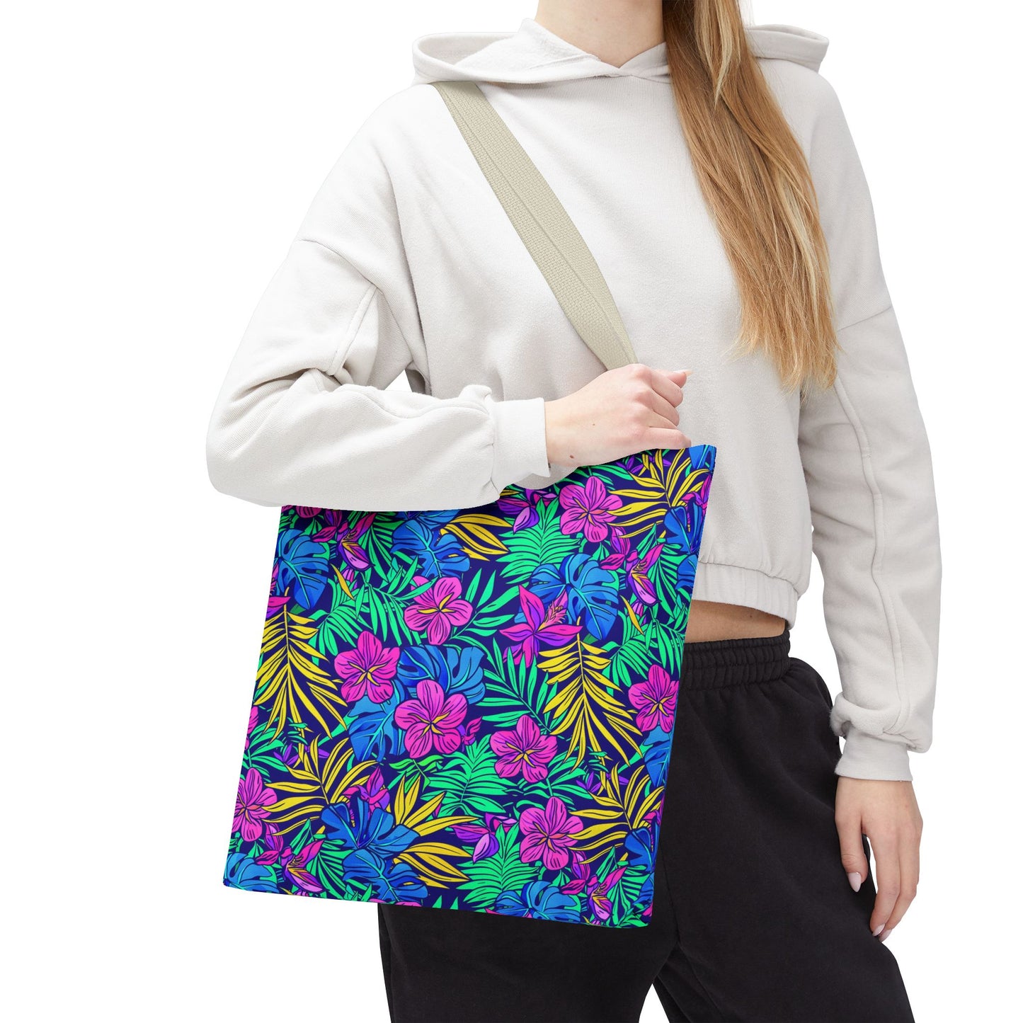 Tropical Floral Tote Bag, Beach Bag, Shopping Tote