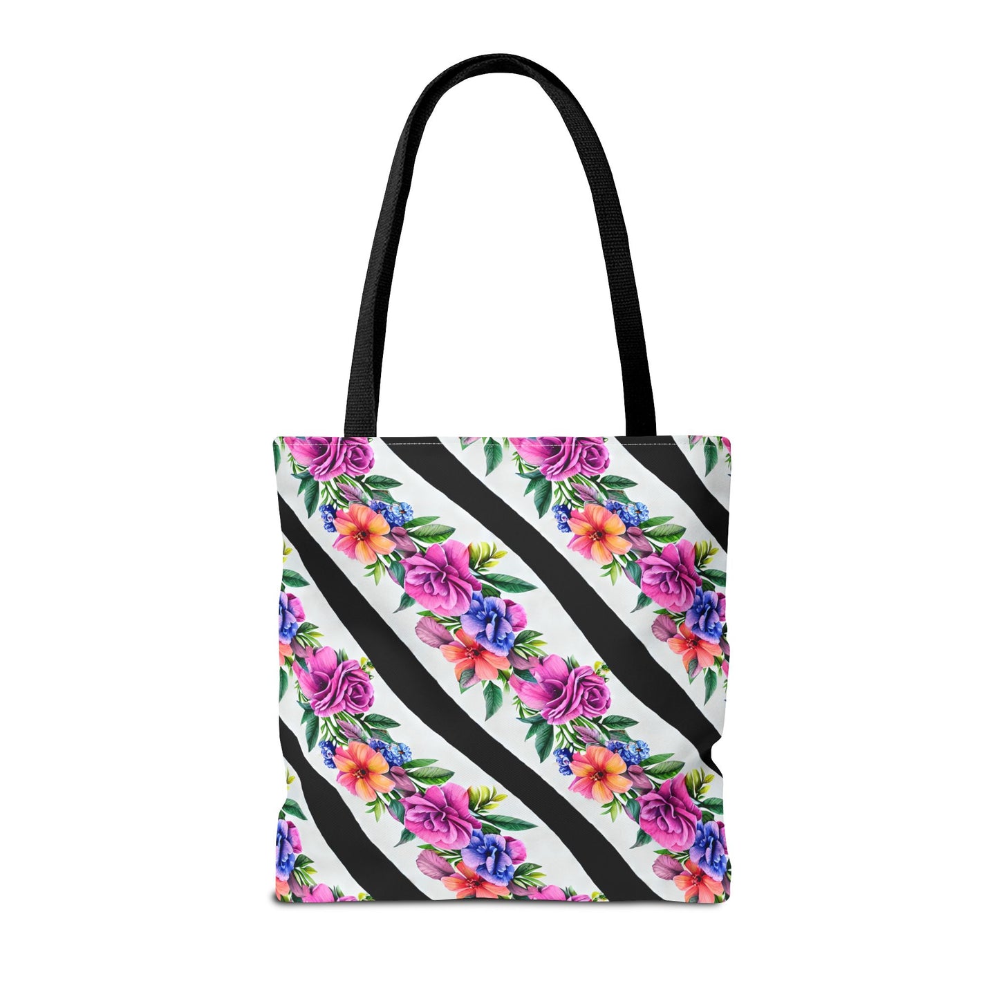 Floral Stripe Tote Bag,