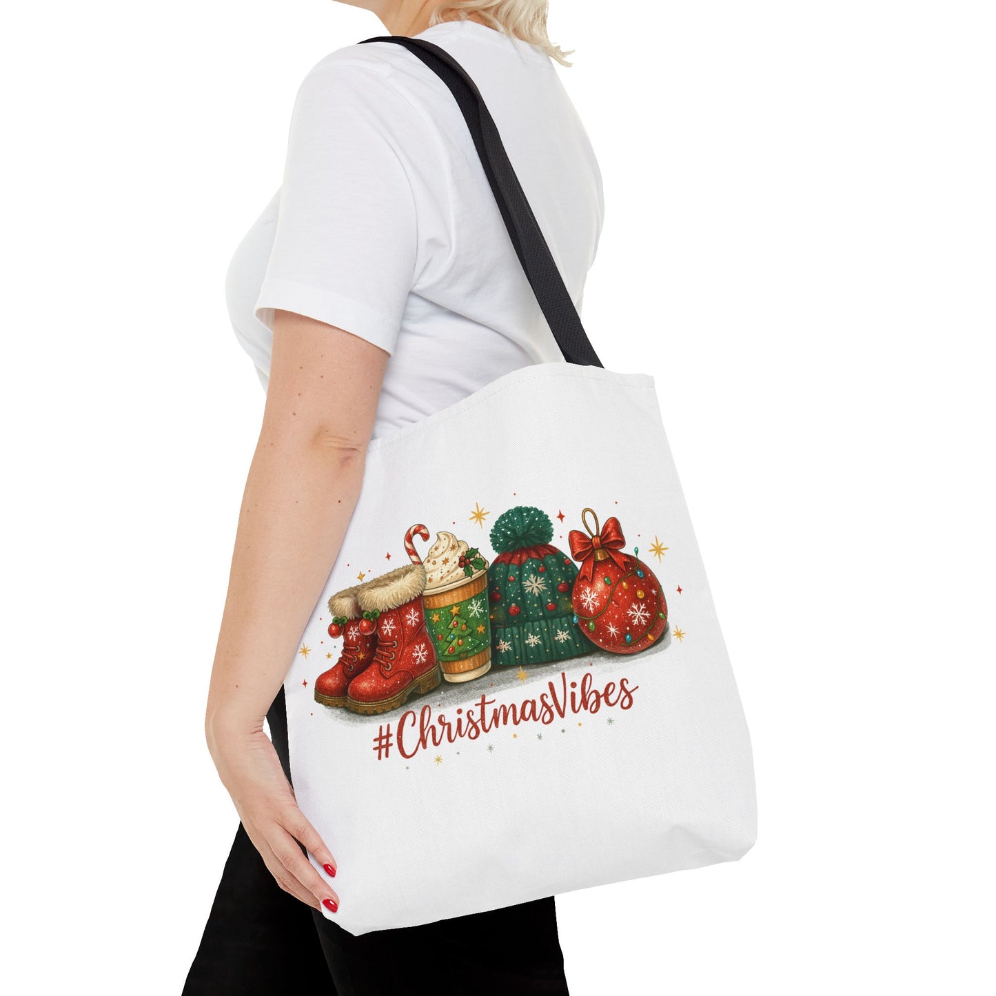 Christmas Vibes Tote Bag for Holiday Shopping
