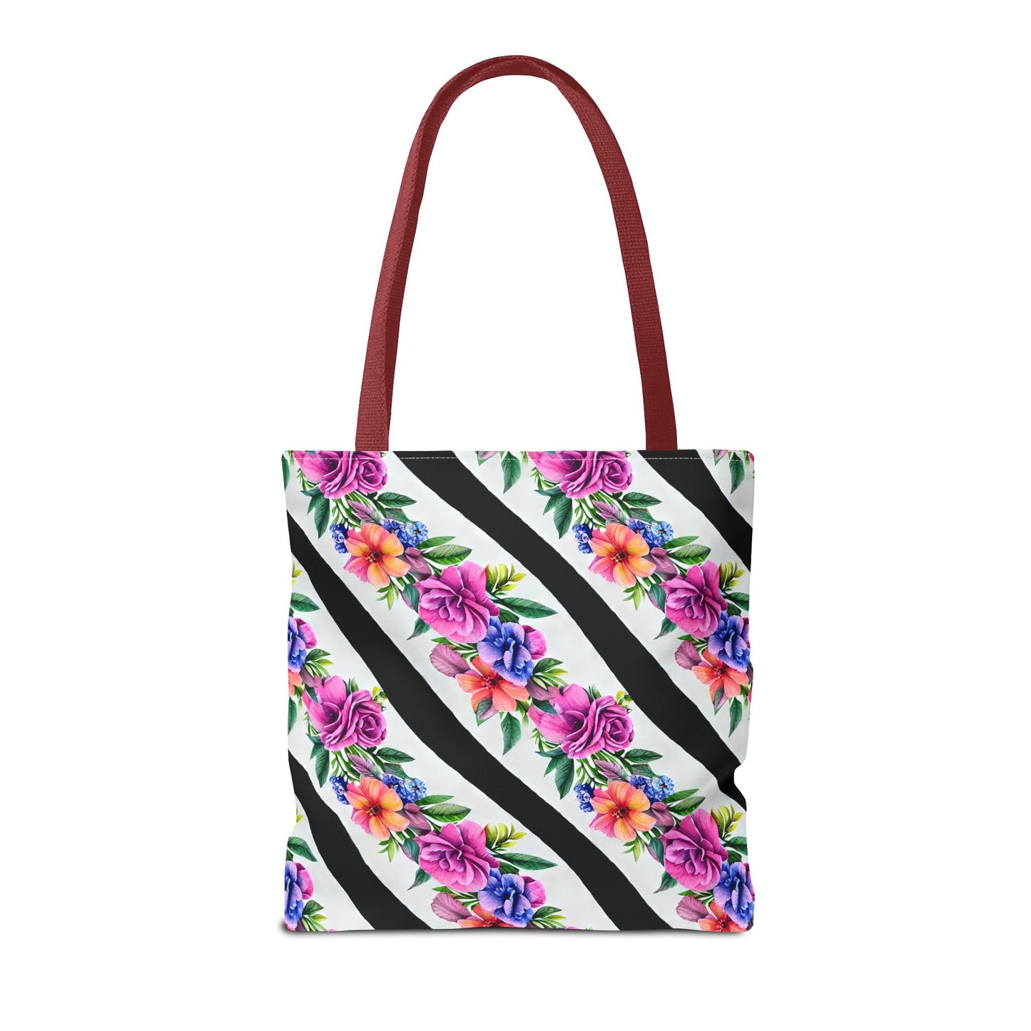 Floral Stripe Tote Bag,