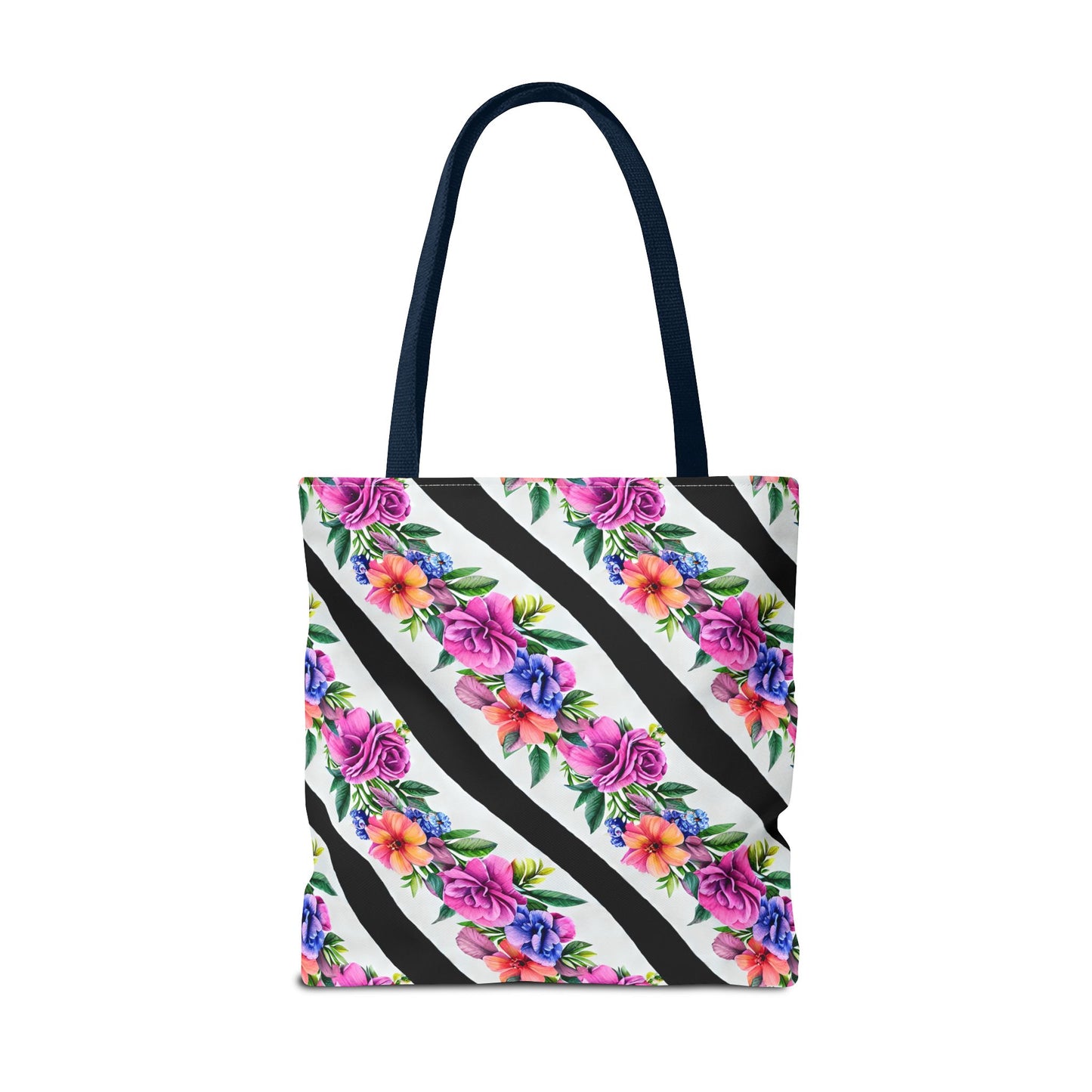 Floral Stripe Tote Bag,