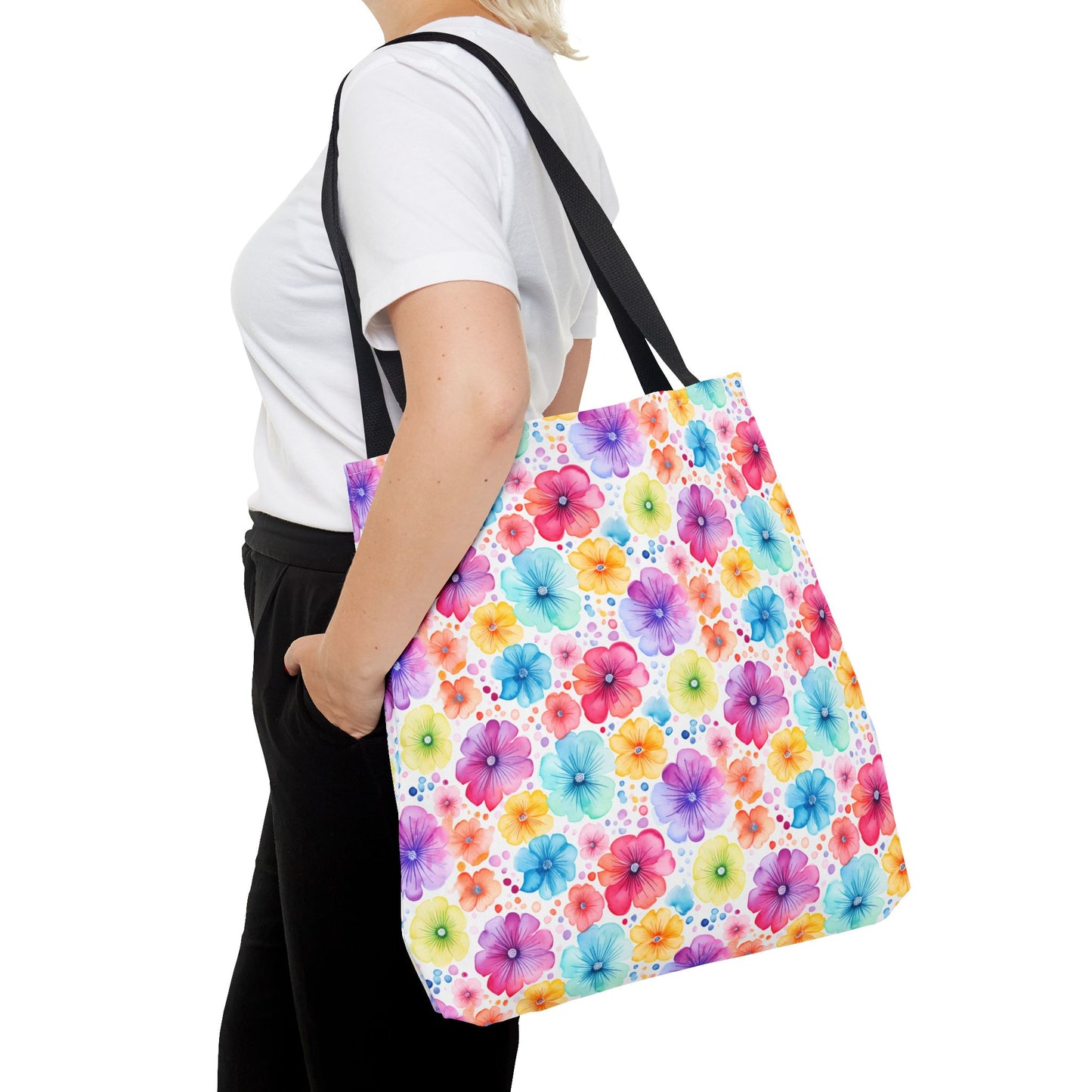 Vibrant Floral Tote Bag, Perfect Gift for Mother's Day, Bright Summer Accessory
