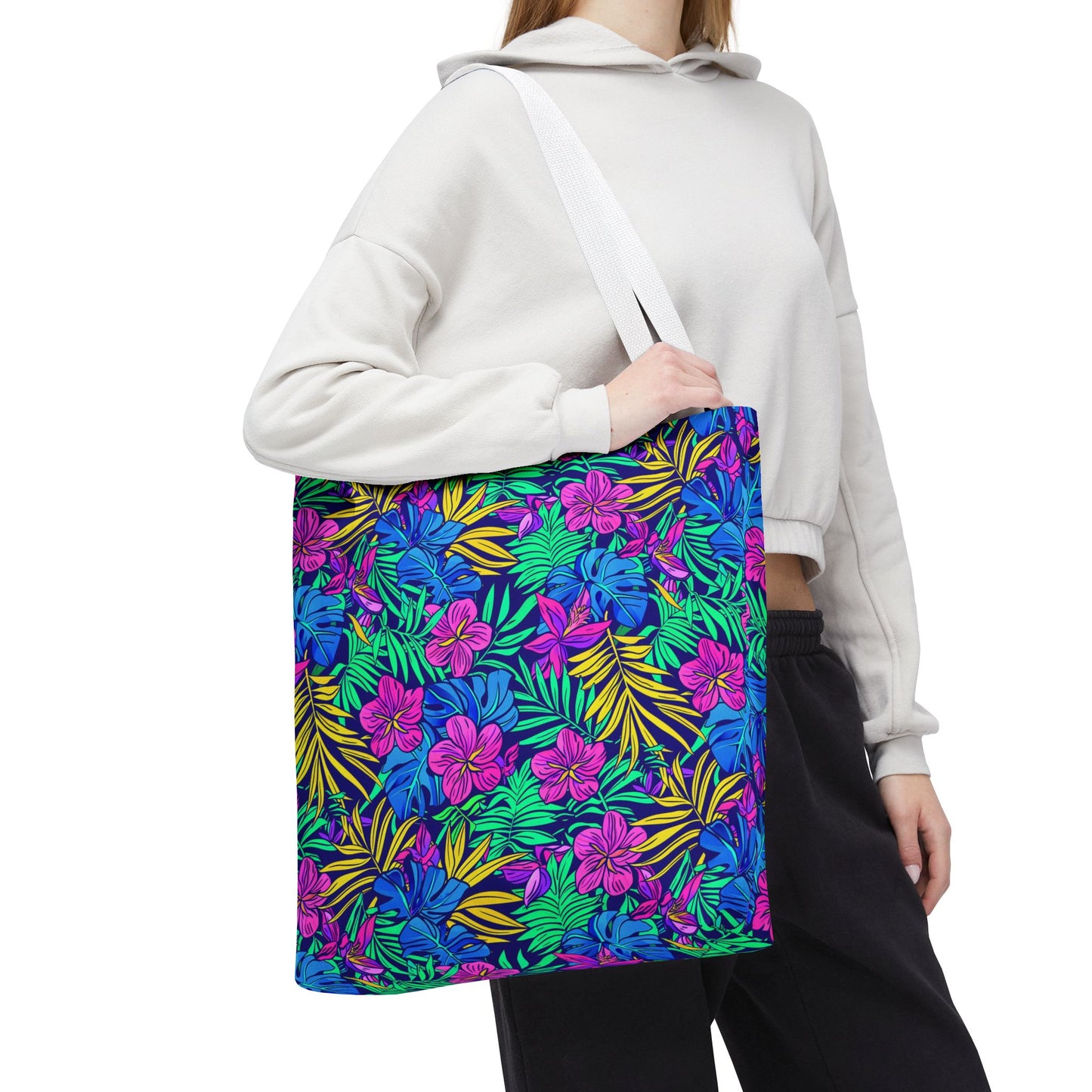 Tropical Floral Tote Bag, Beach Bag, Shopping Tote