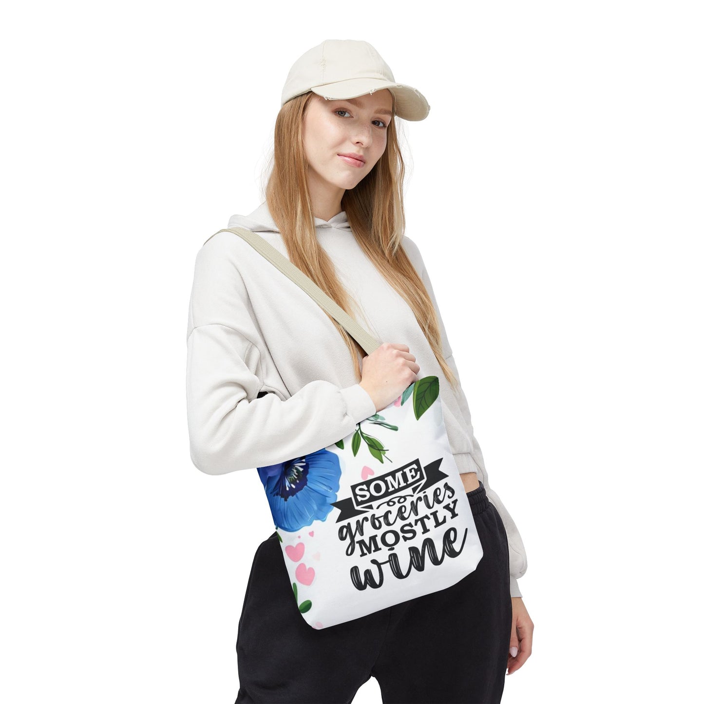 Grocery and Wine Lover Tote Bag,