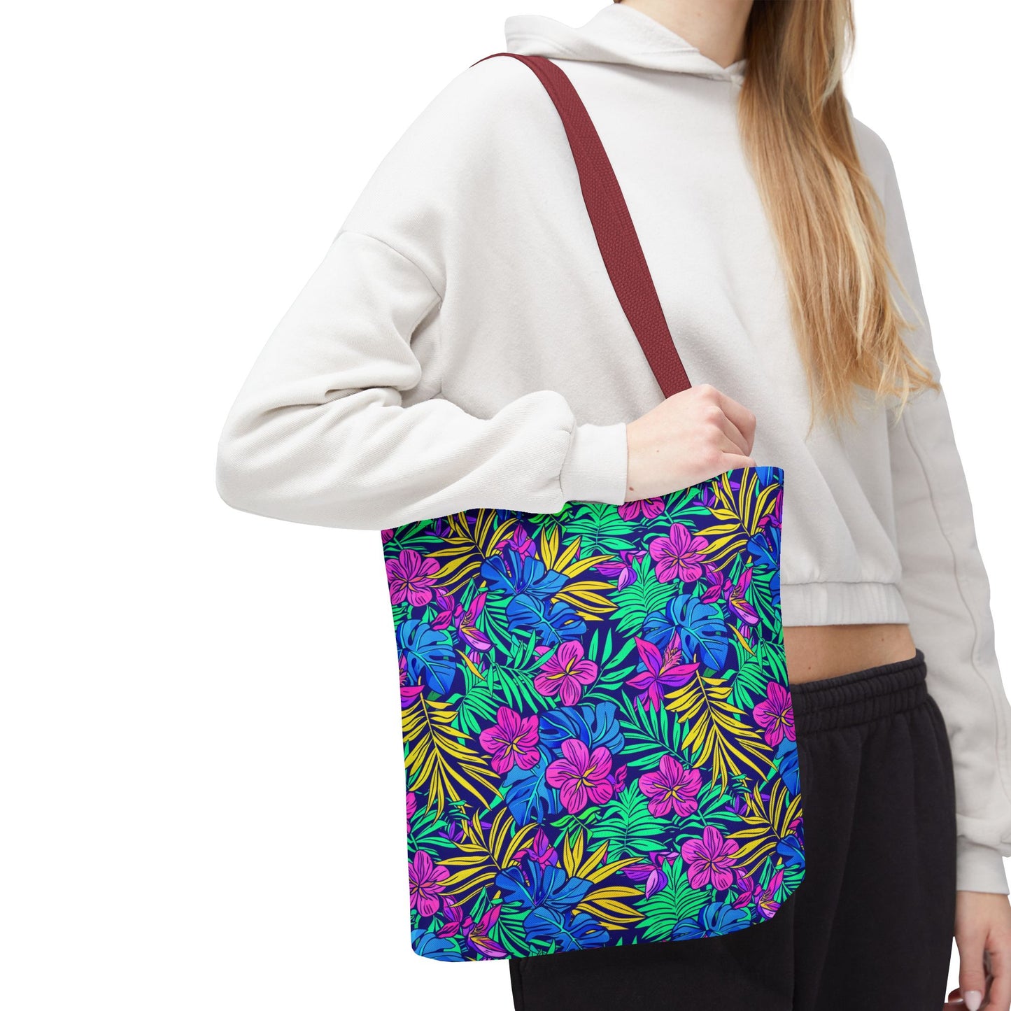Tropical Floral Tote Bag, Beach Bag, Shopping Tote
