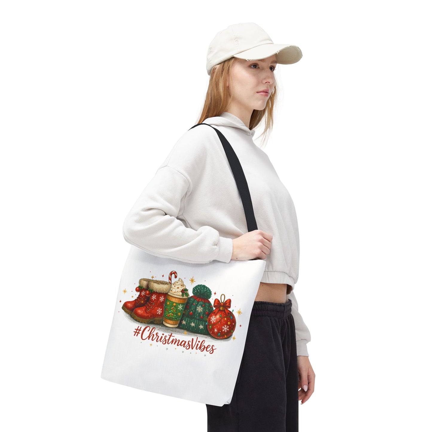 Christmas Vibes Tote Bag for Holiday Shopping