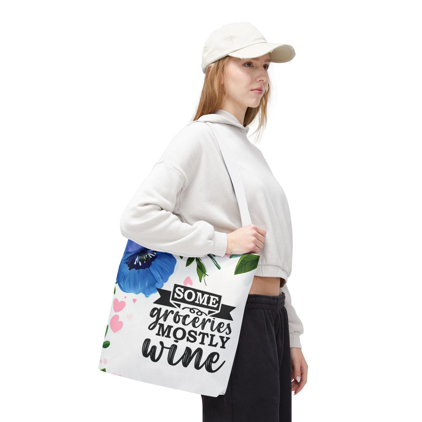 Grocery and Wine Lover Tote Bag,