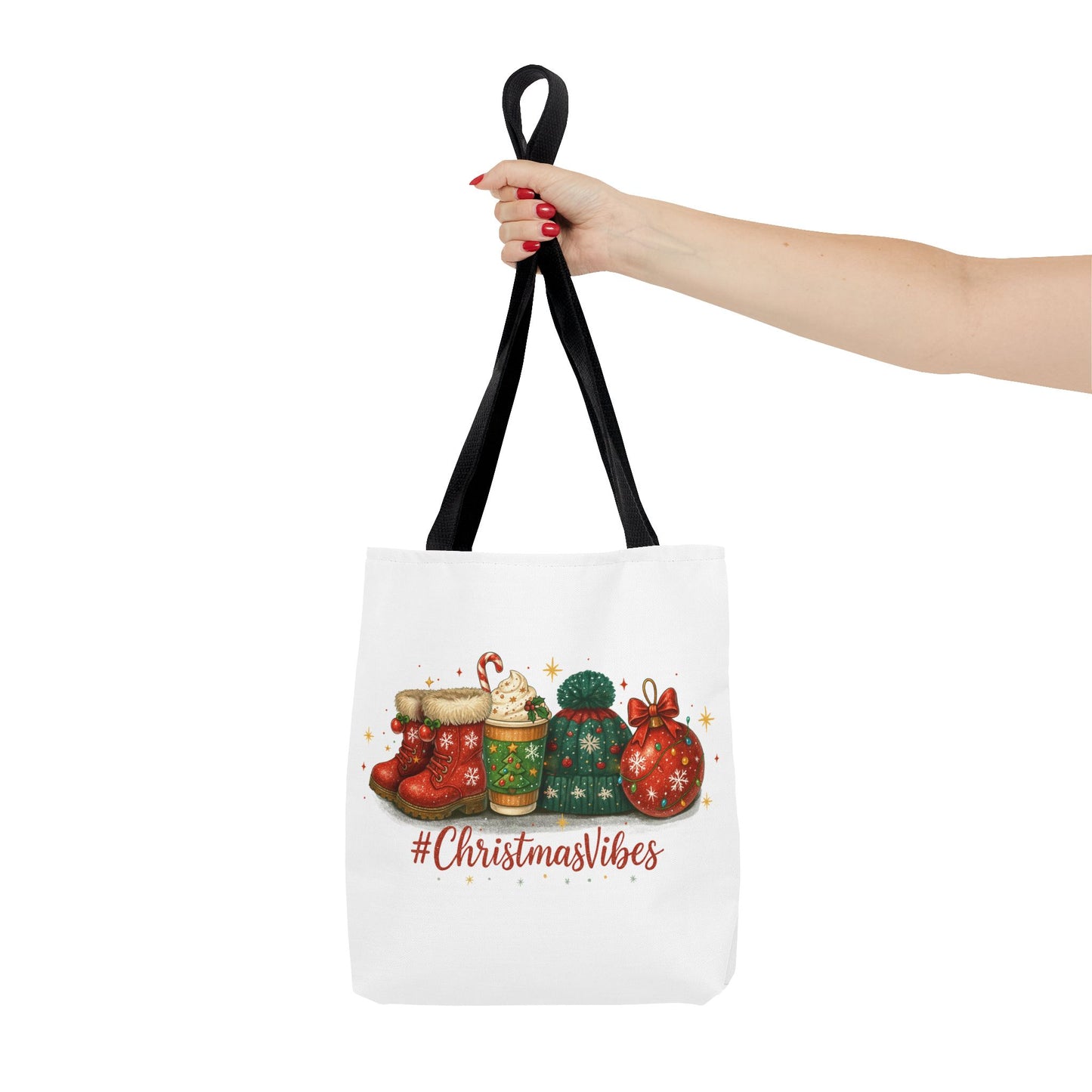 Christmas Vibes Tote Bag for Holiday Shopping