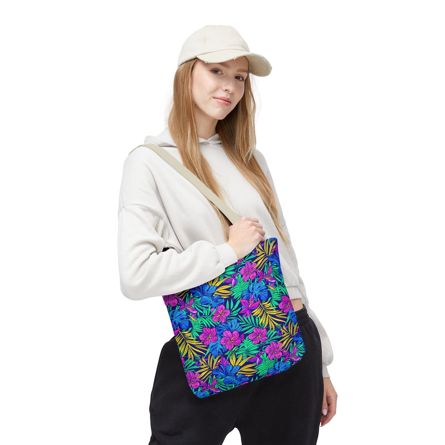 Tropical Floral Tote Bag, Beach Bag, Shopping Tote