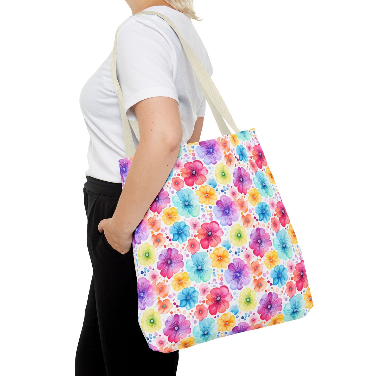 Vibrant Floral Tote Bag, Perfect Gift for Mother's Day, Bright Summer Accessory