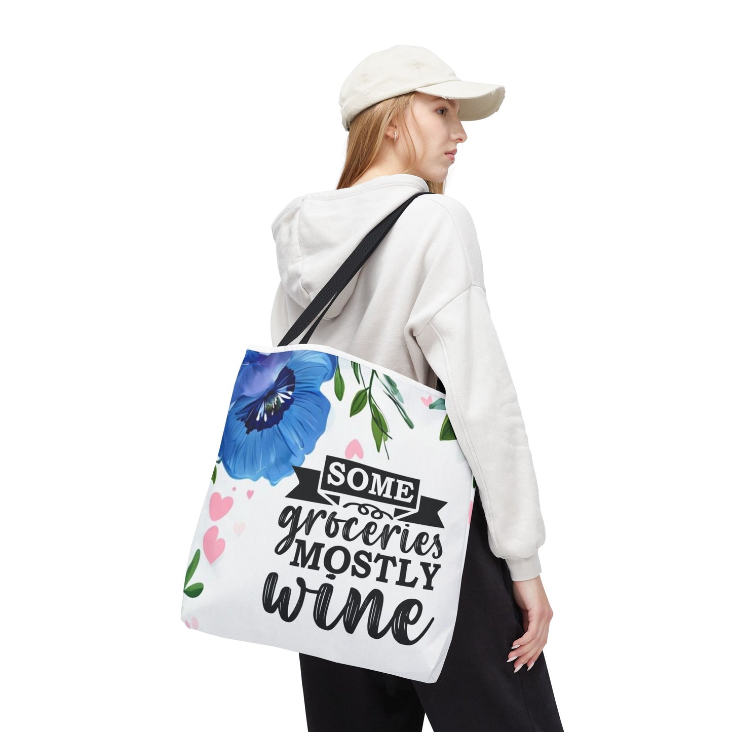 Grocery and Wine Lover Tote Bag,