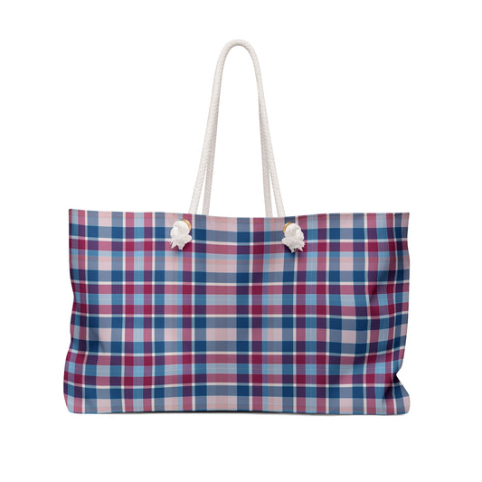 Plaid Weekender Bag, Overnight Bag, Weekend Getaway Essential