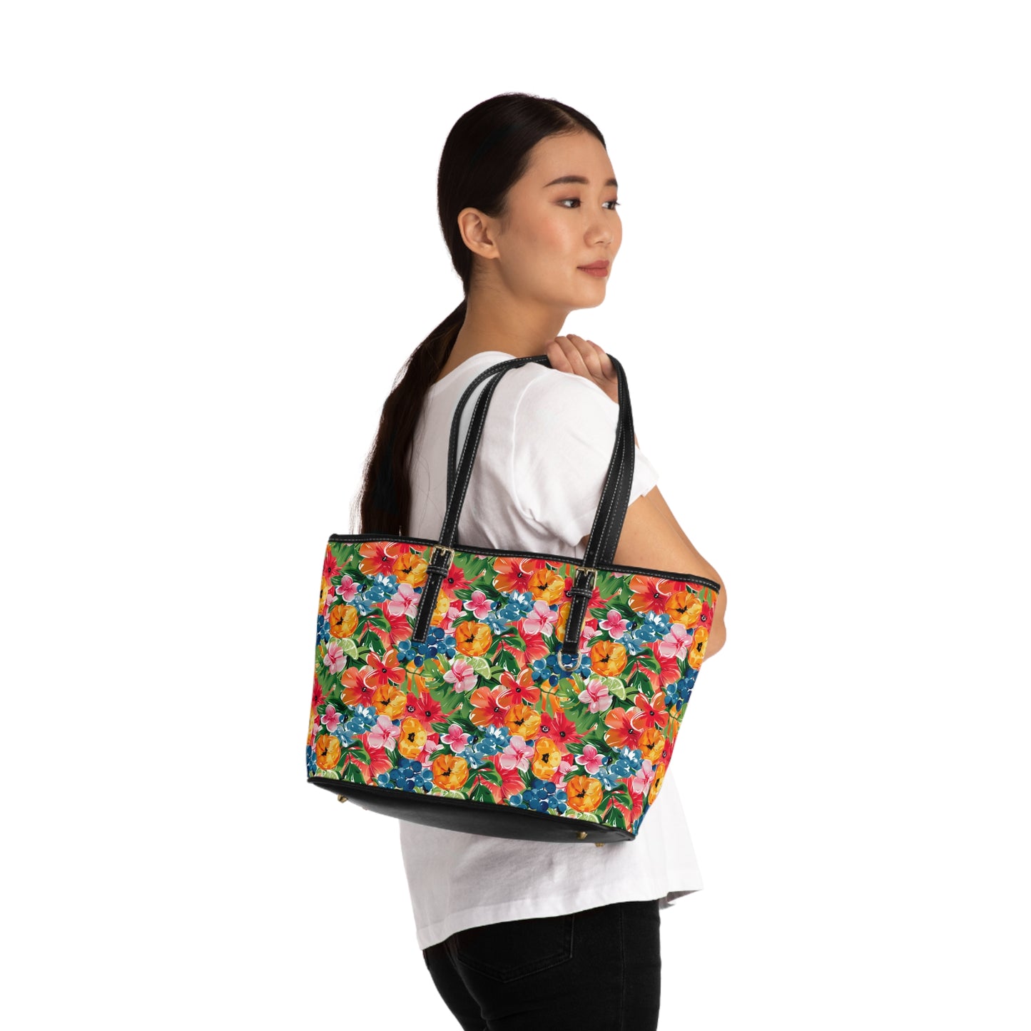 Vibrant Floral Tropical Shoulder Bag