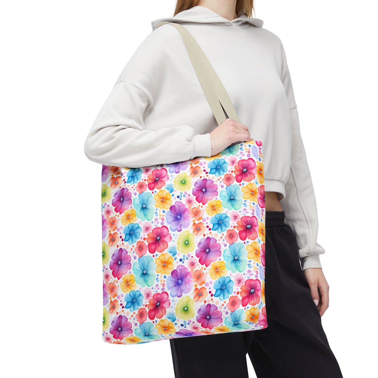 Vibrant Floral Tote Bag, Perfect Gift for Mother's Day, Bright Summer Accessory