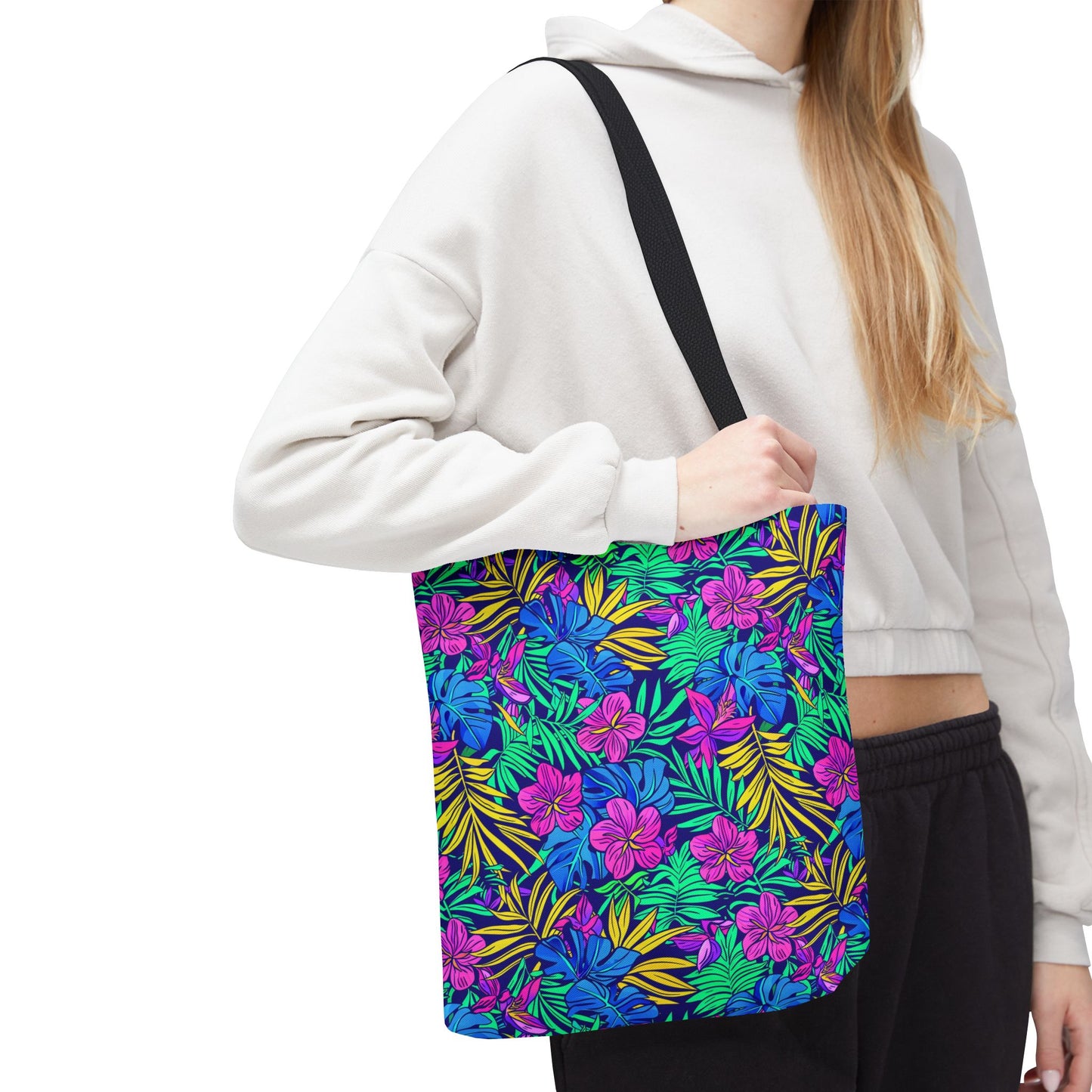 Tropical Floral Tote Bag, Beach Bag, Shopping Tote
