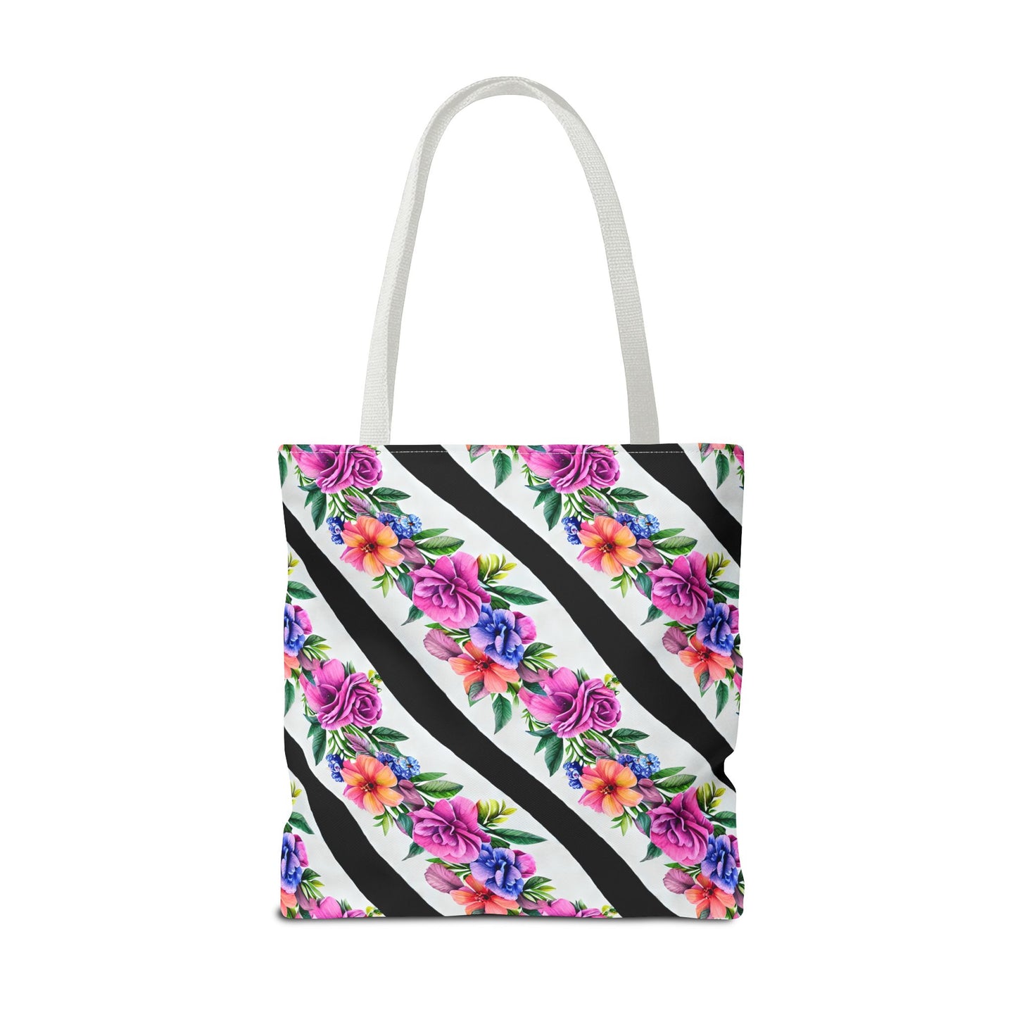 Floral Stripe Tote Bag,