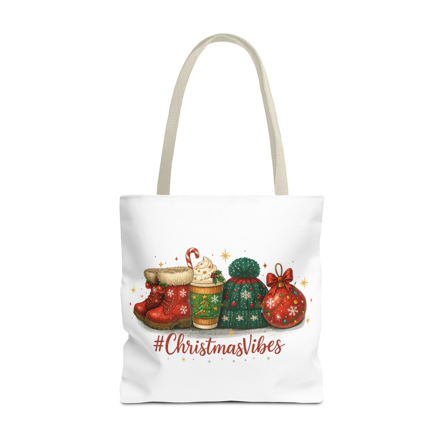 Christmas Vibes Tote Bag for Holiday Shopping