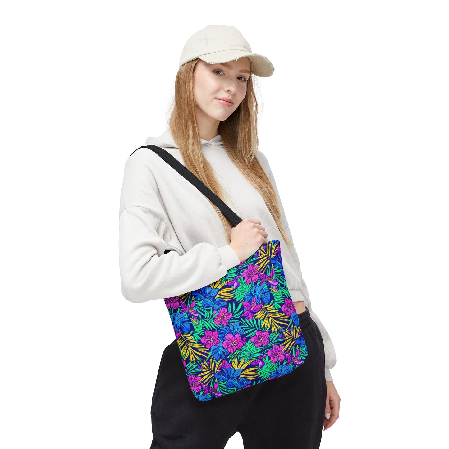 Tropical Floral Tote Bag, Beach Bag, Shopping Tote