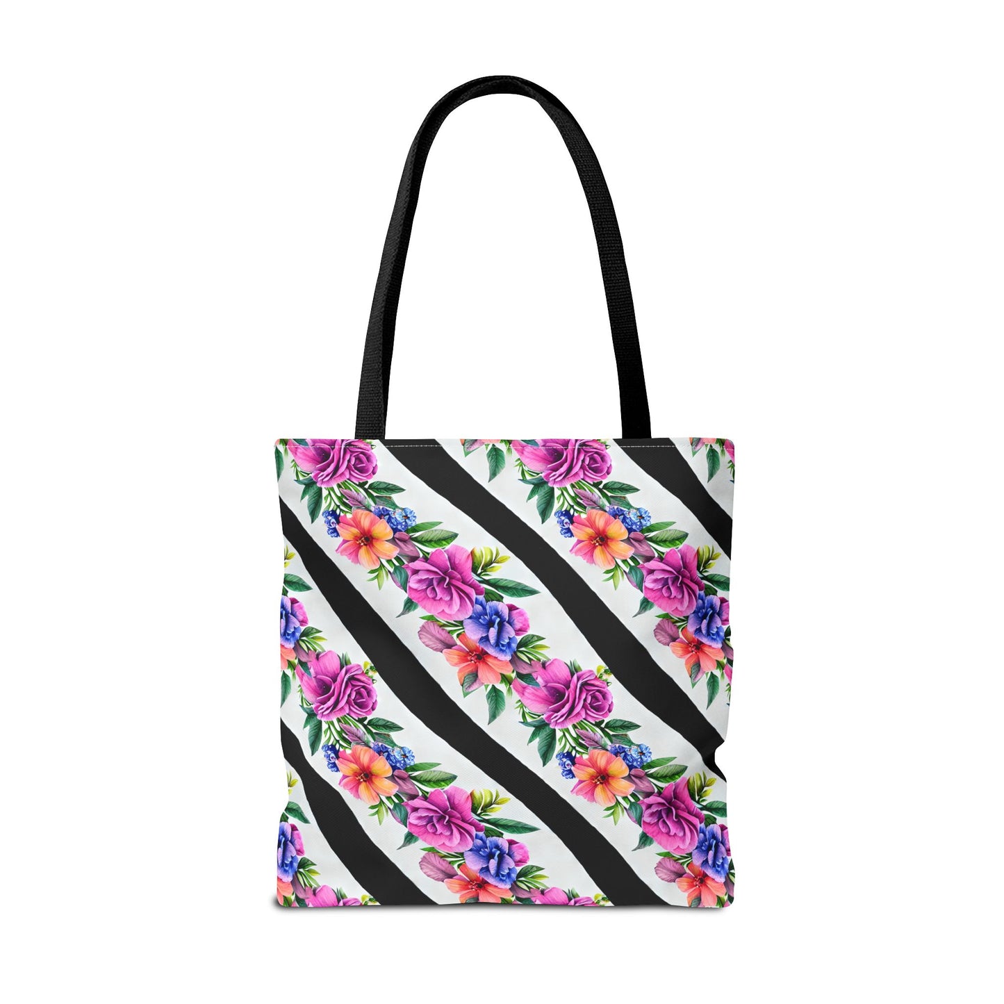 Floral Stripe Tote Bag,