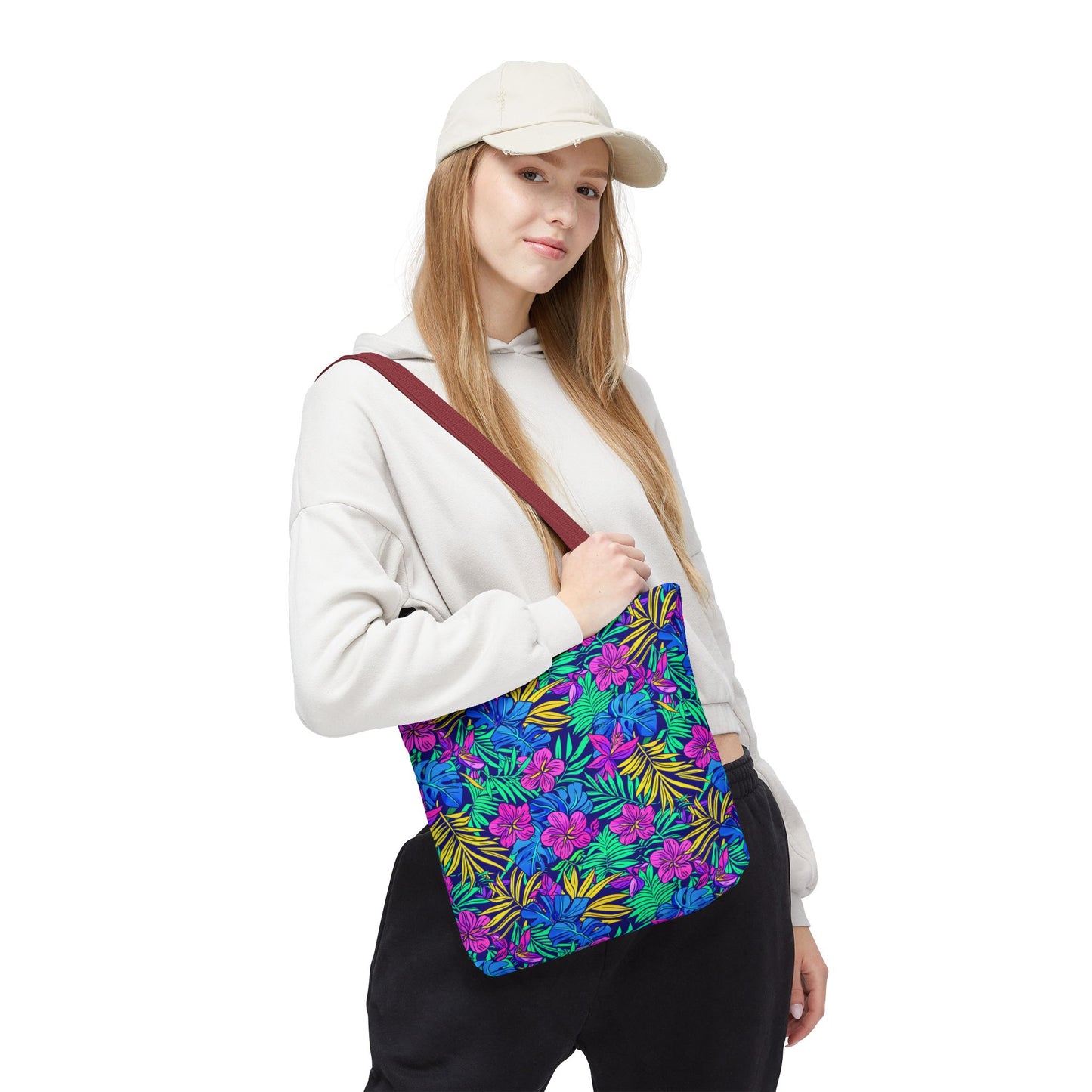 Tropical Floral Tote Bag, Beach Bag, Shopping Tote