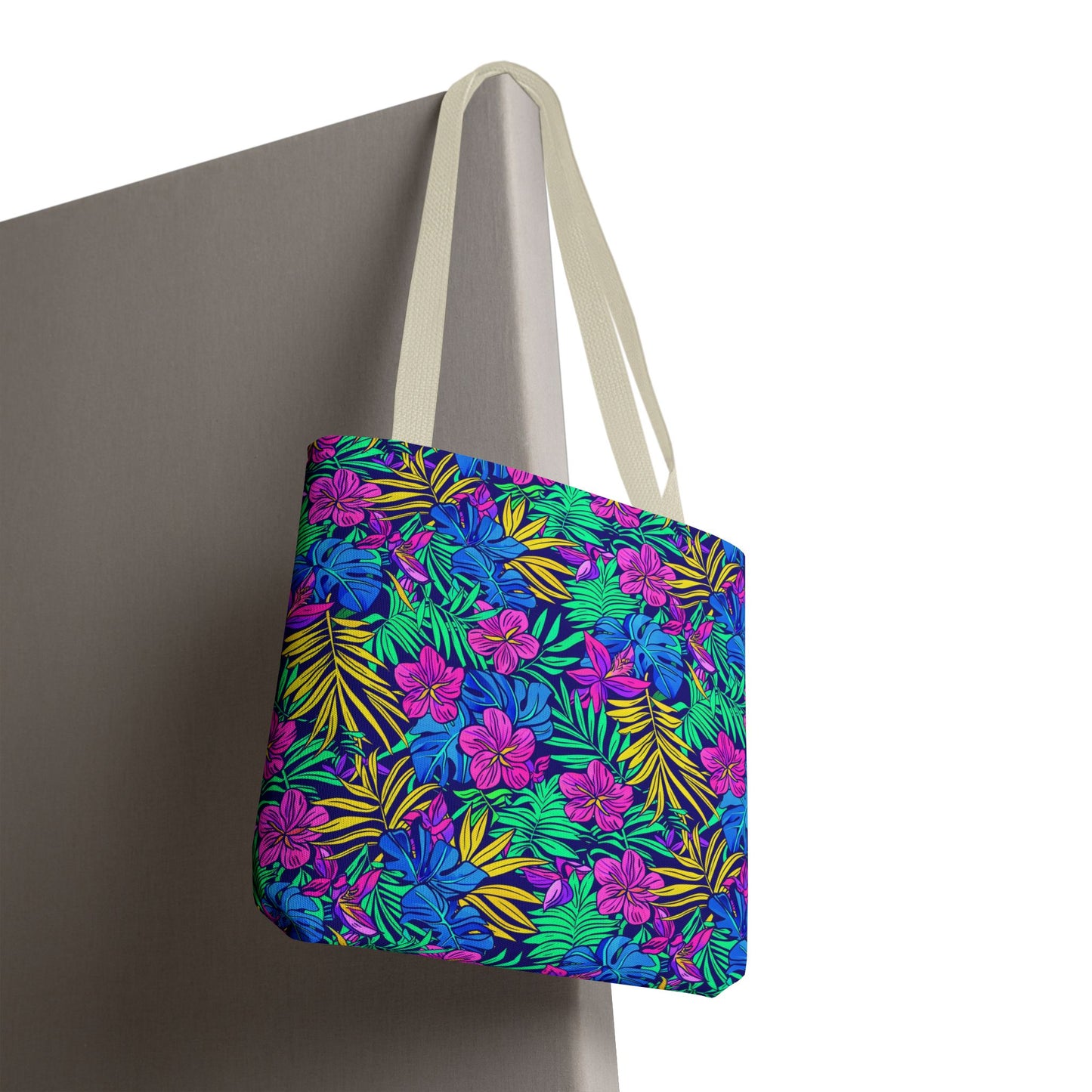 Tropical Floral Tote Bag, Beach Bag, Shopping Tote