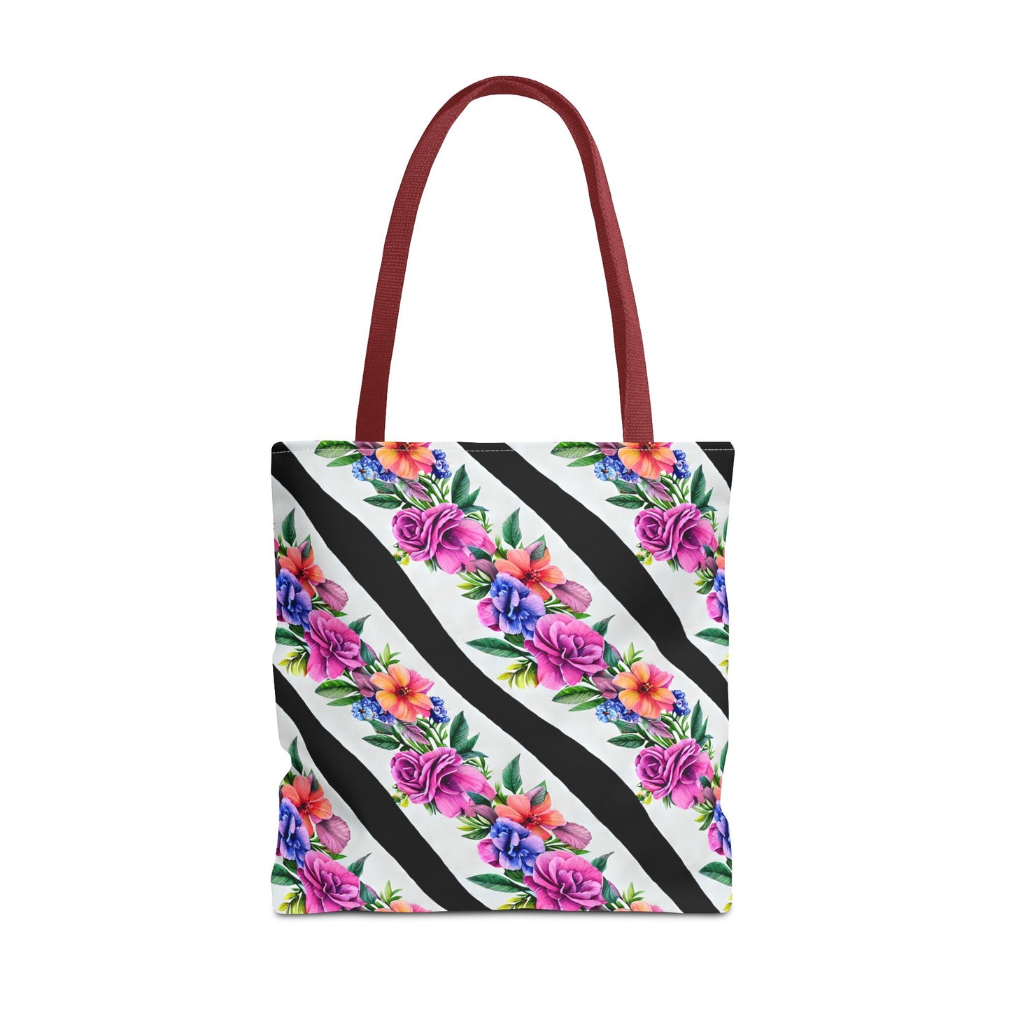 Floral Stripe Tote Bag,