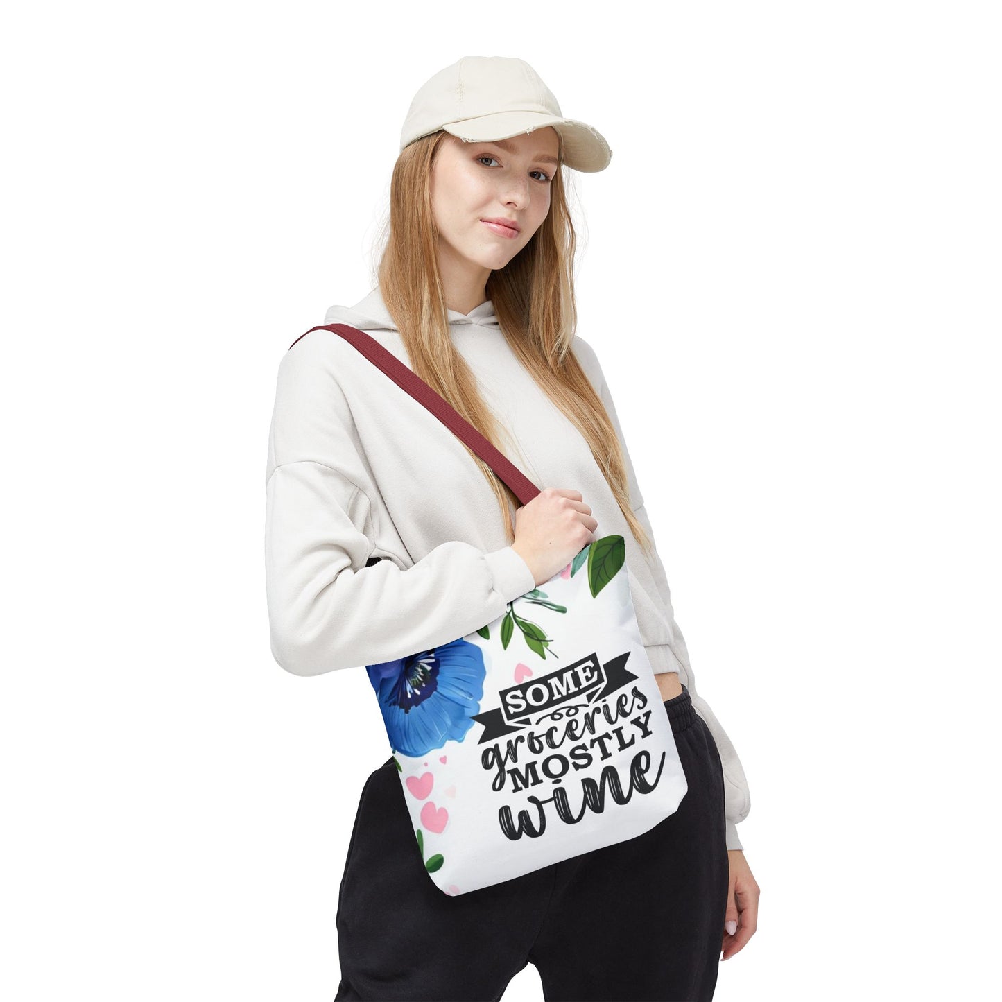 Grocery and Wine Lover Tote Bag,