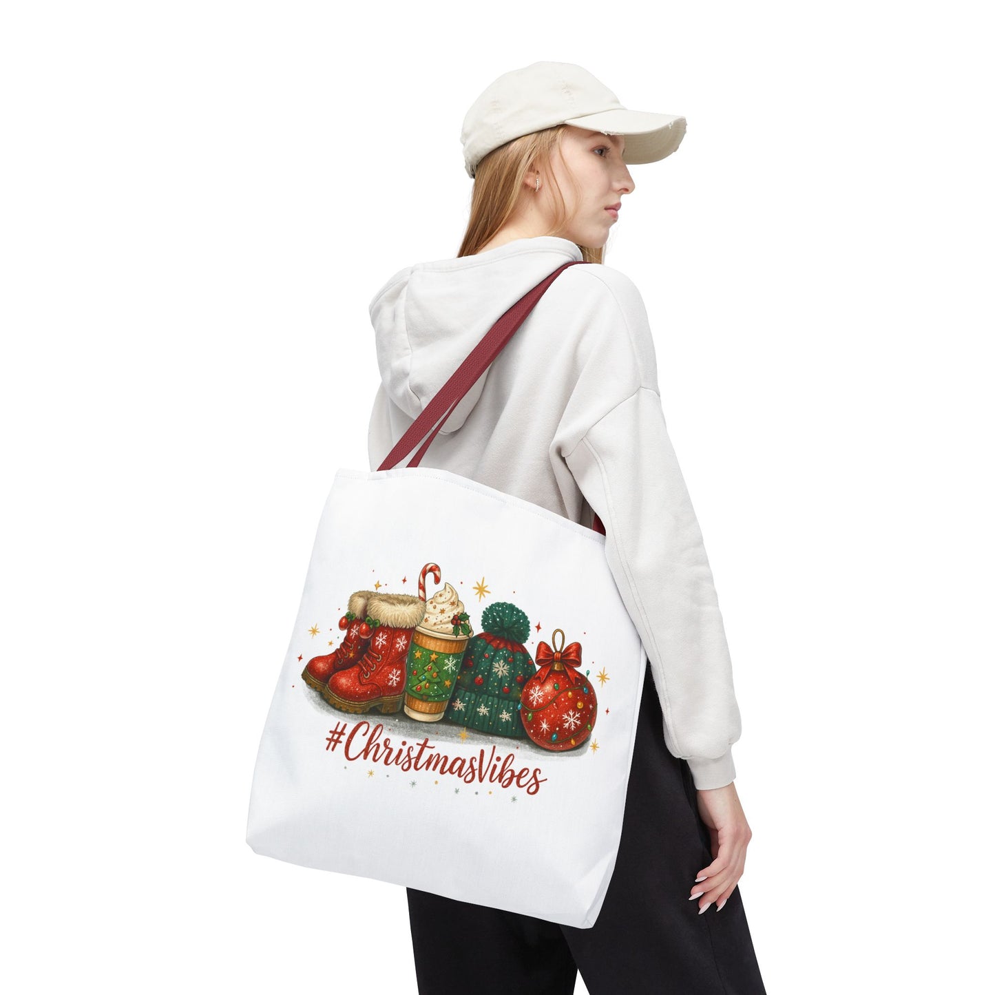 Christmas Vibes Tote Bag for Holiday Shopping