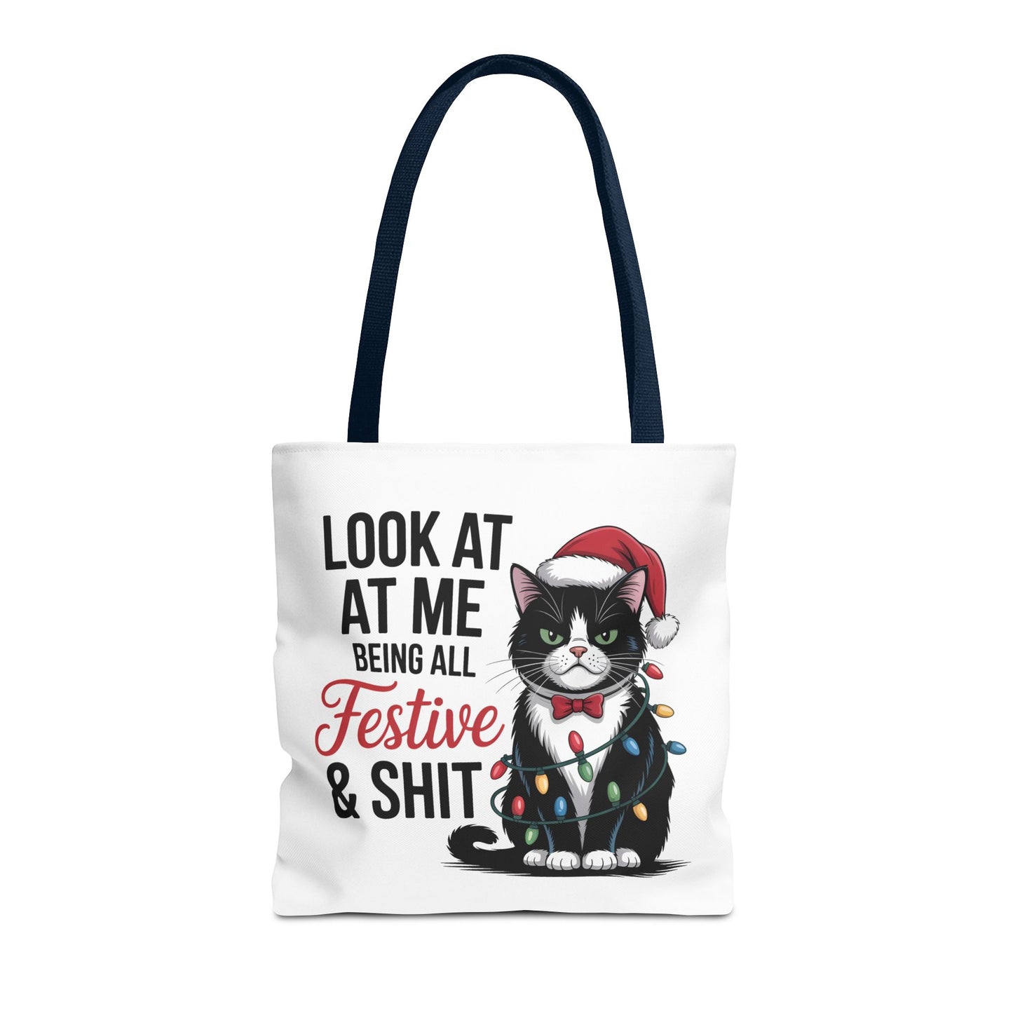 Funny Festive Cat Tote Bag