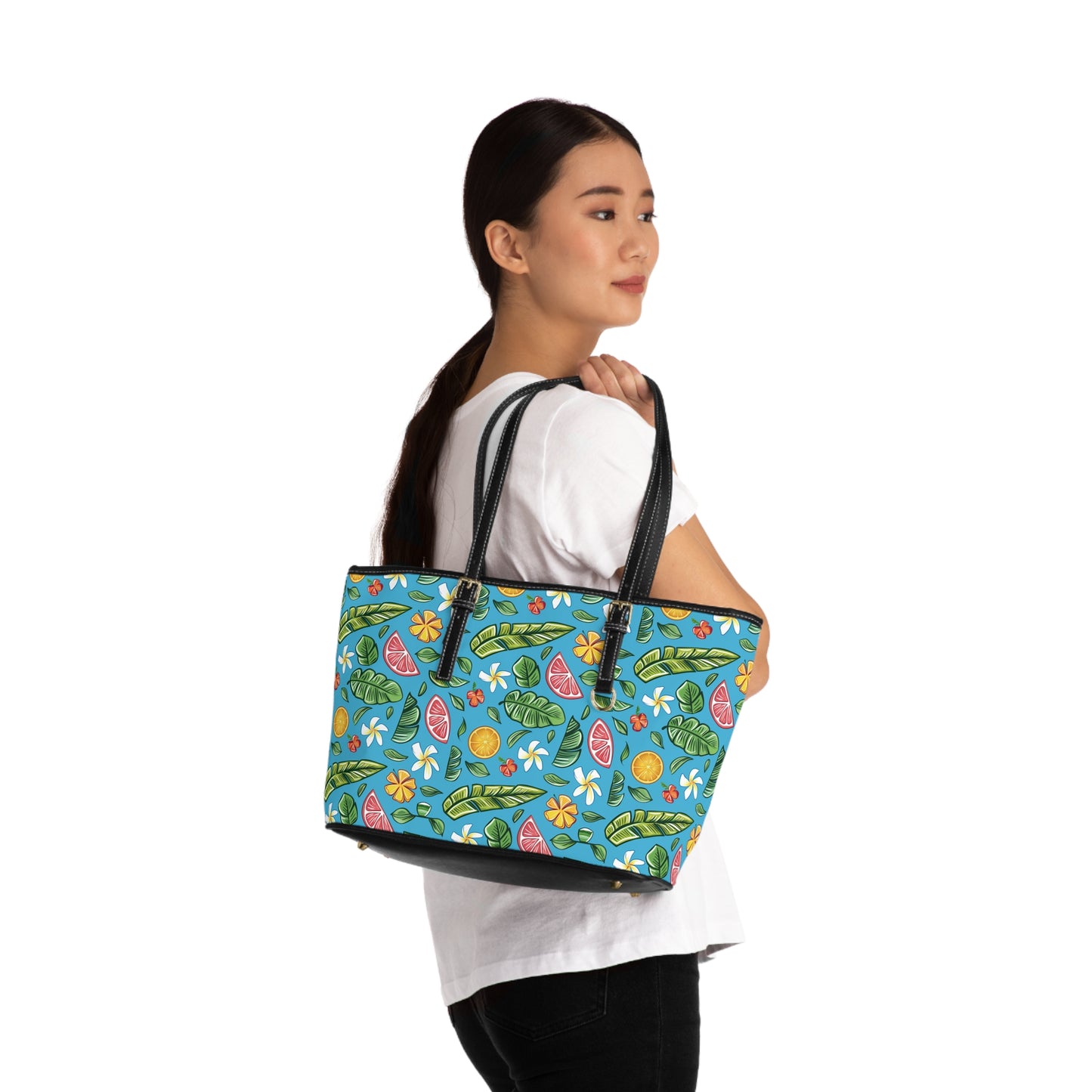 Tropical Fruit Print Shoulder Bag