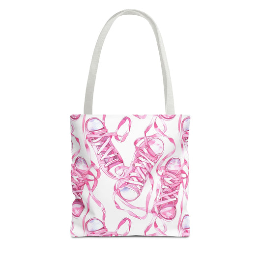 Cute Pink Sneakers Tote Bag for the Sports Lover