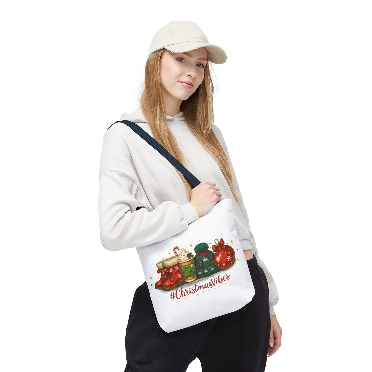 Christmas Vibes Tote Bag for Holiday Shopping