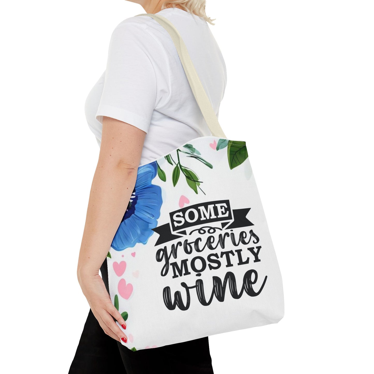 Grocery and Wine Lover Tote Bag,