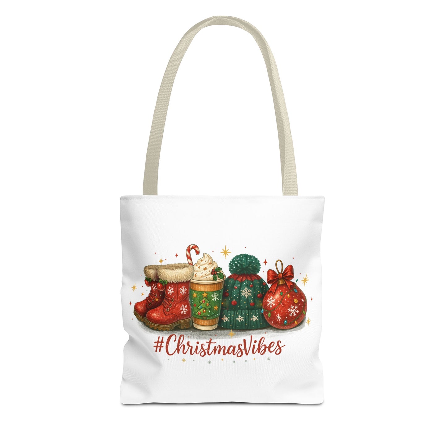 Christmas Vibes Tote Bag for Holiday Shopping