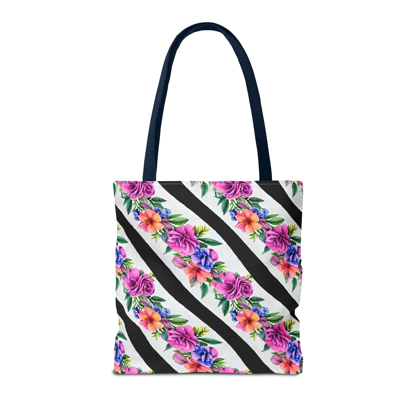 Floral Stripe Tote Bag,