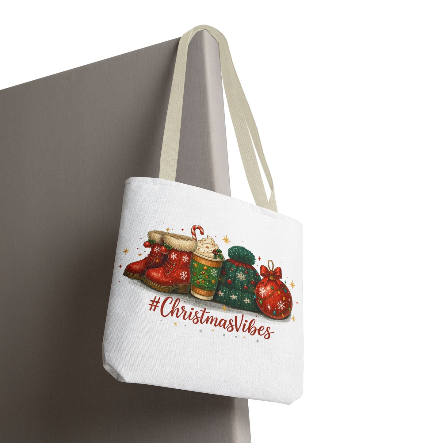 Christmas Vibes Tote Bag for Holiday Shopping